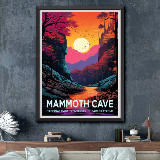 Mammoth Cave National Park Illustration - Nature's Subterranean Beauty Travel Poster