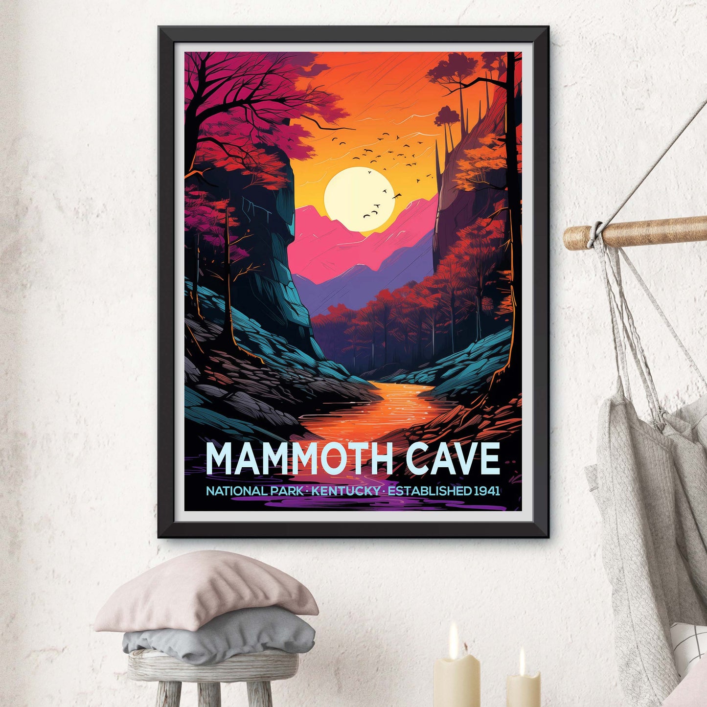 Mammoth Cave National Park Illustration - Nature's Subterranean Beauty Travel Poster