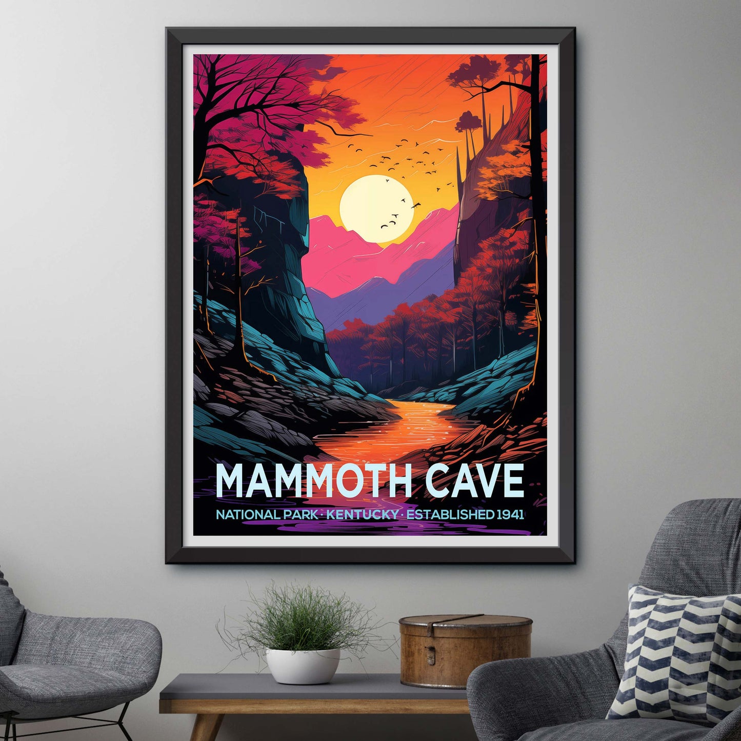 Mammoth Cave National Park Illustration - Nature's Subterranean Beauty Travel Poster