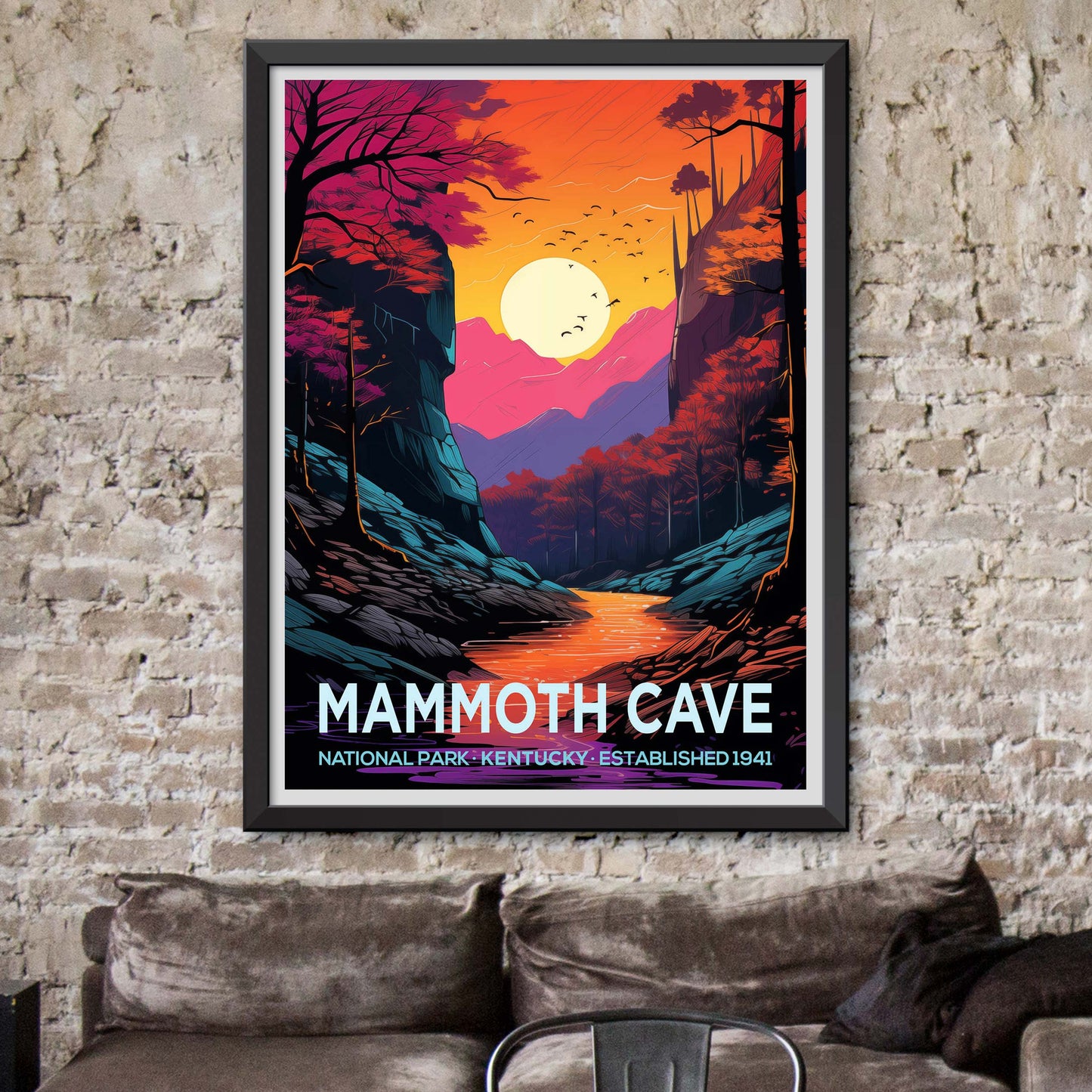 Mammoth Cave National Park Illustration - Nature's Subterranean Beauty Travel Poster