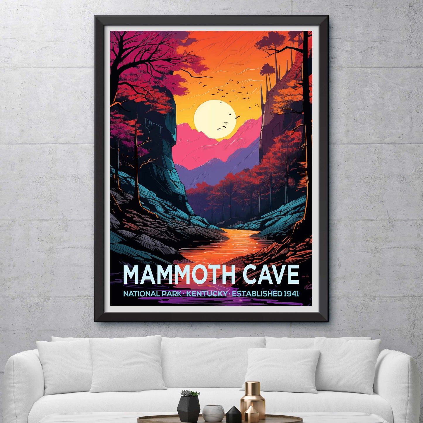 Mammoth Cave National Park Illustration - Nature's Subterranean Beauty Travel Poster