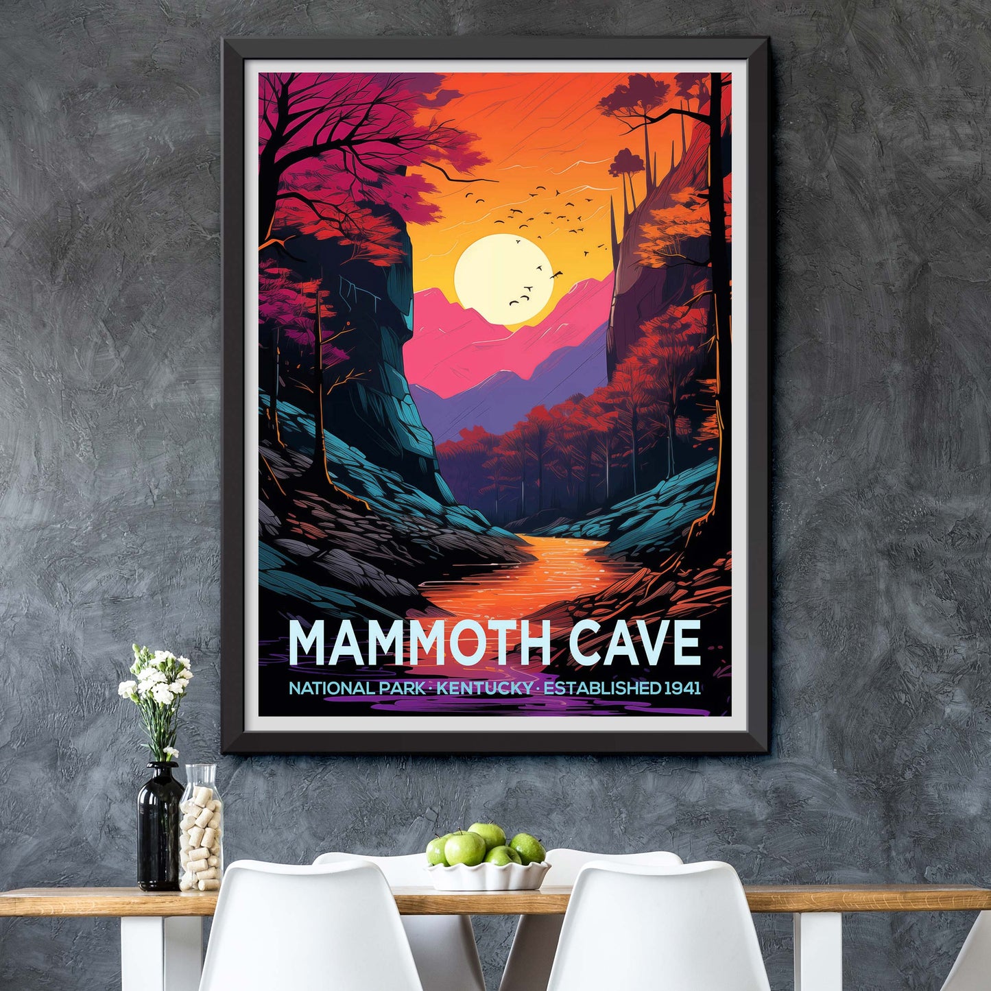 Mammoth Cave National Park Illustration - Nature's Subterranean Beauty Travel Poster