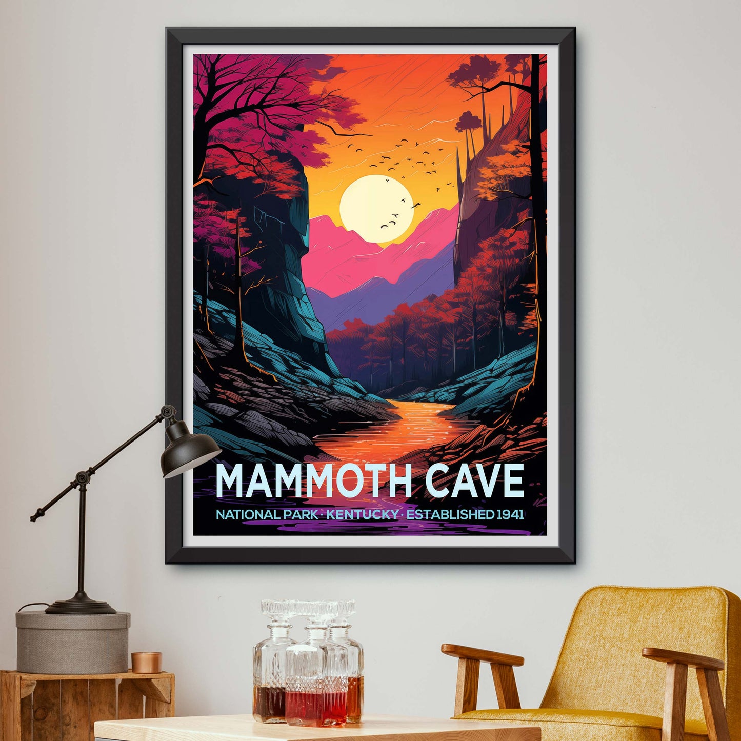 Mammoth Cave National Park Illustration - Nature's Subterranean Beauty Travel Poster