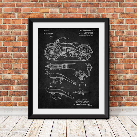 Harley Davidson Motorcycle Patent Print