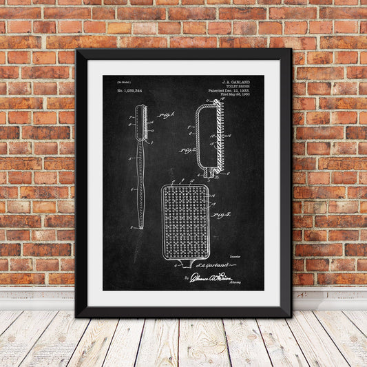 Toilet Brush Patent Print