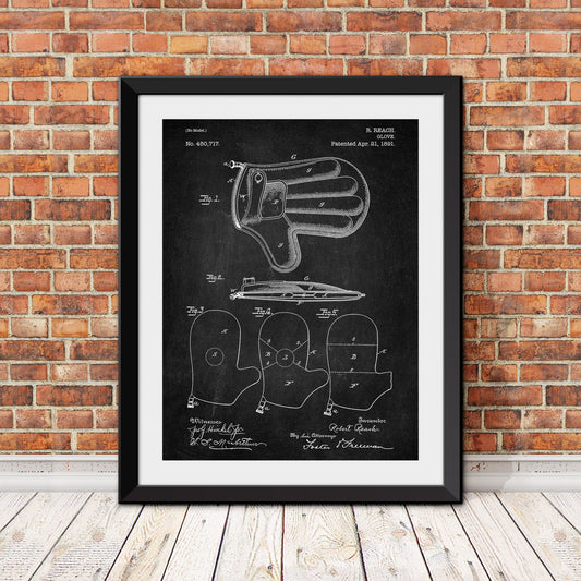 Baseball Glove Patent Patent Print