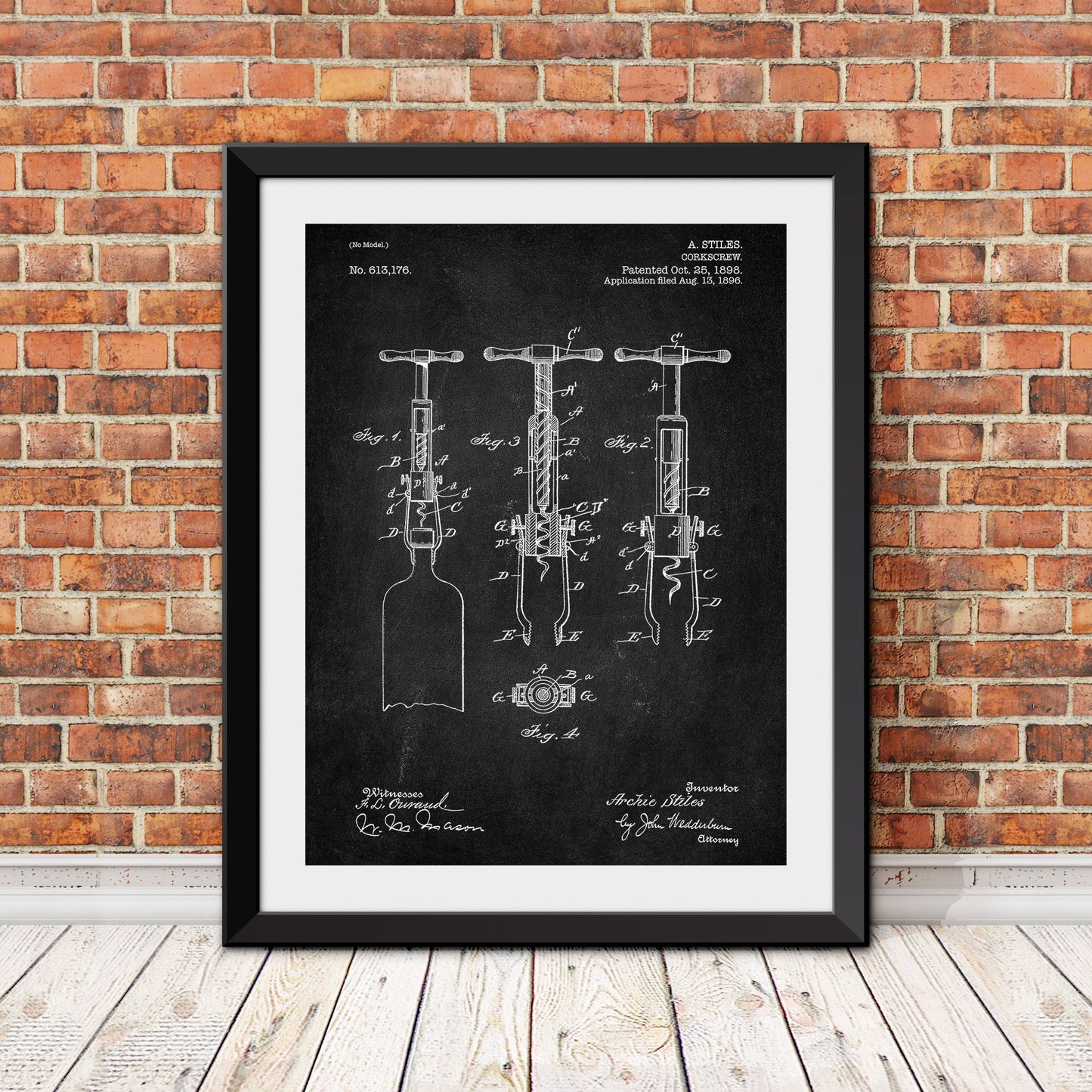 Corkscrew Patent II Patent Print