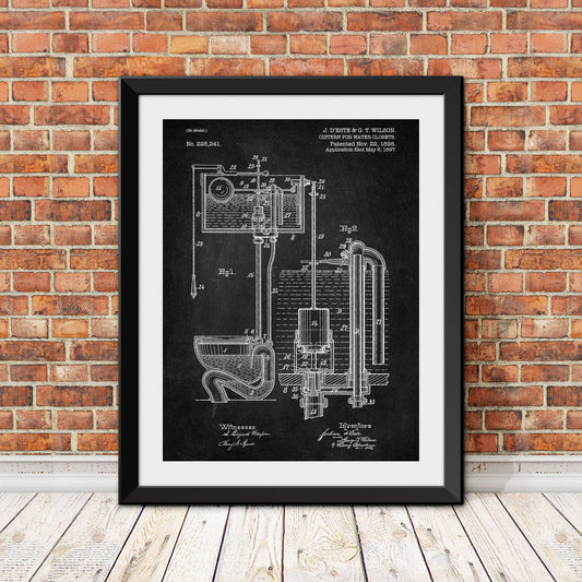 Toilet Patent II Patent Print