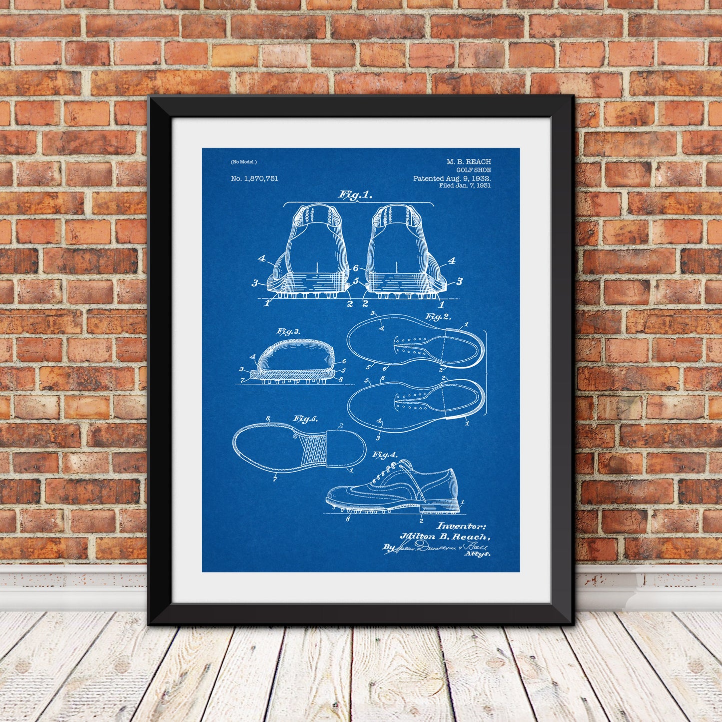 Golf Shoe Patent II Patent Print