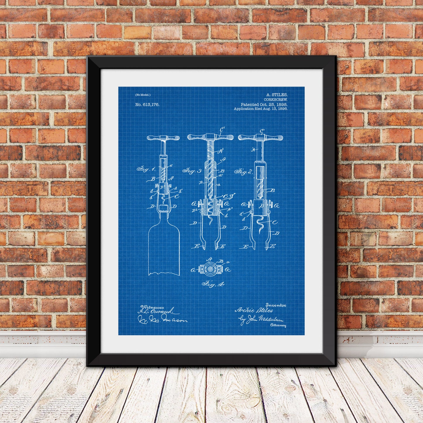 Corkscrew Patent II Patent Print