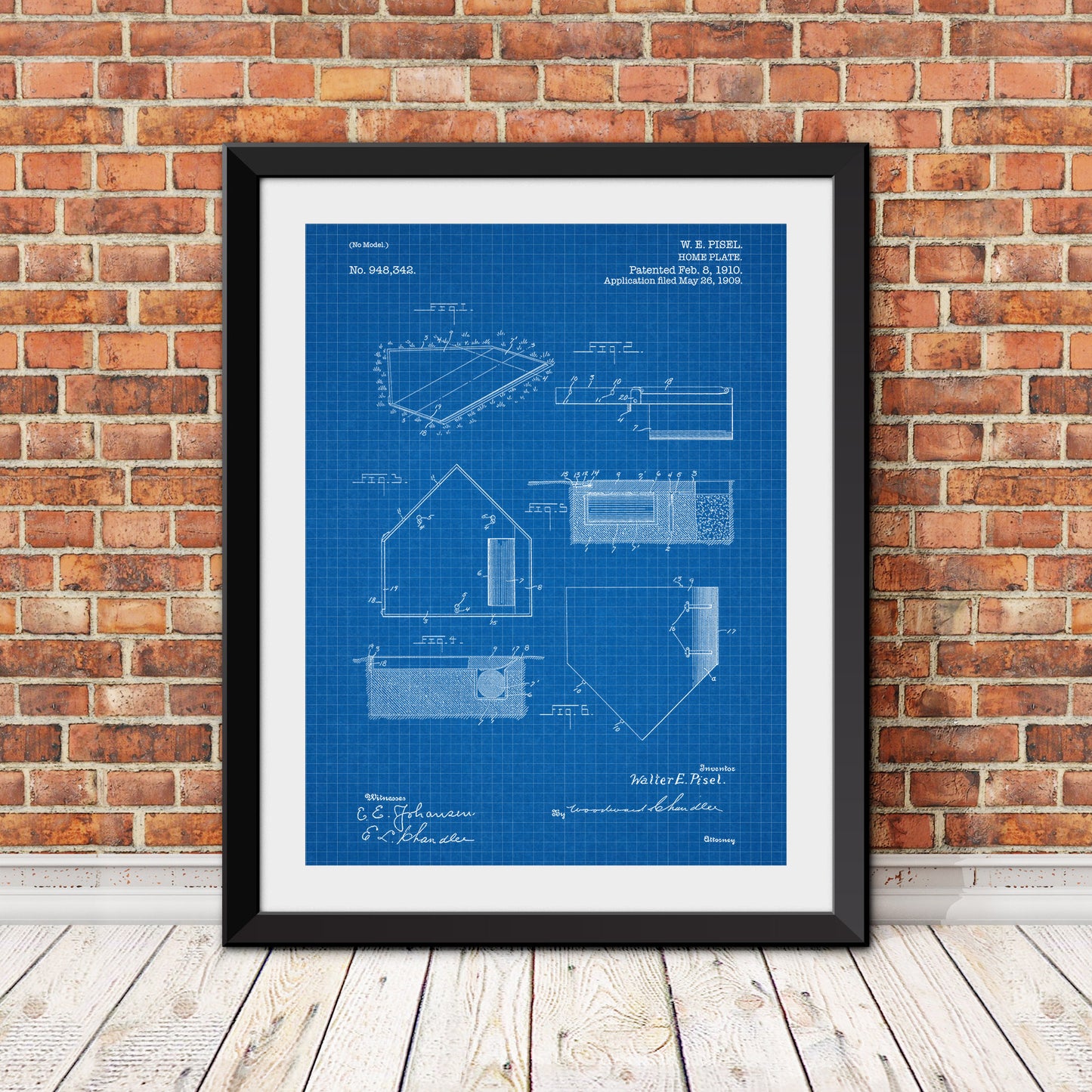 Home Plate Patent Patent Print