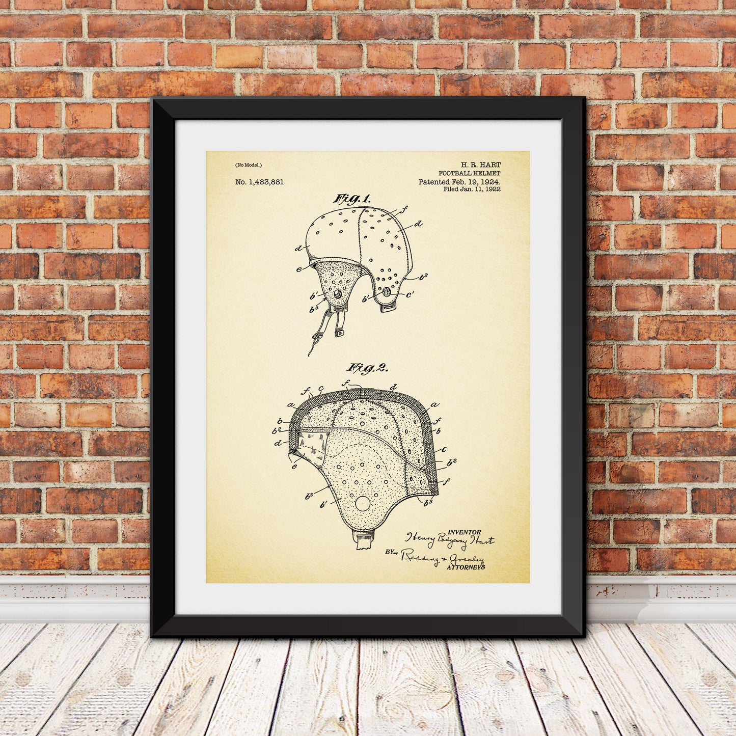 Football Helmet Patent Patent Print