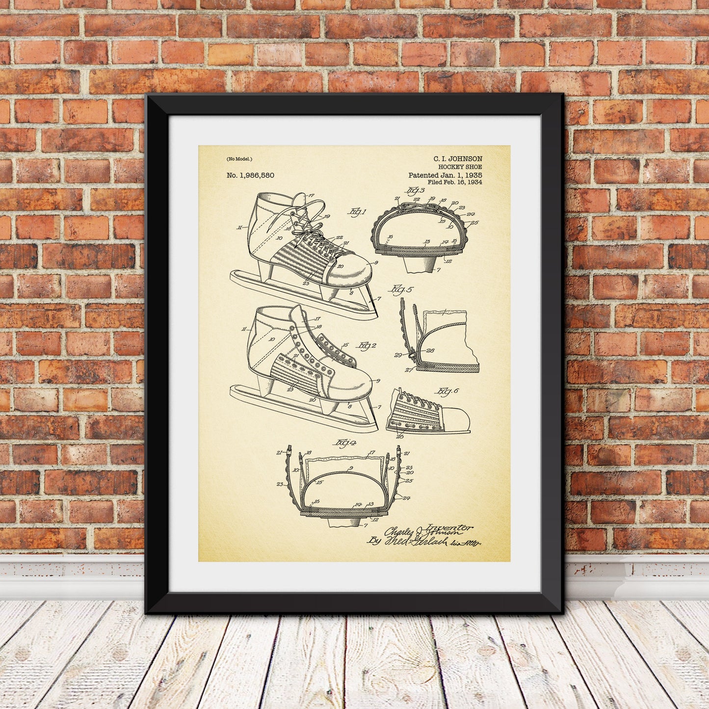 Hockey Skate Patent II Patent Print