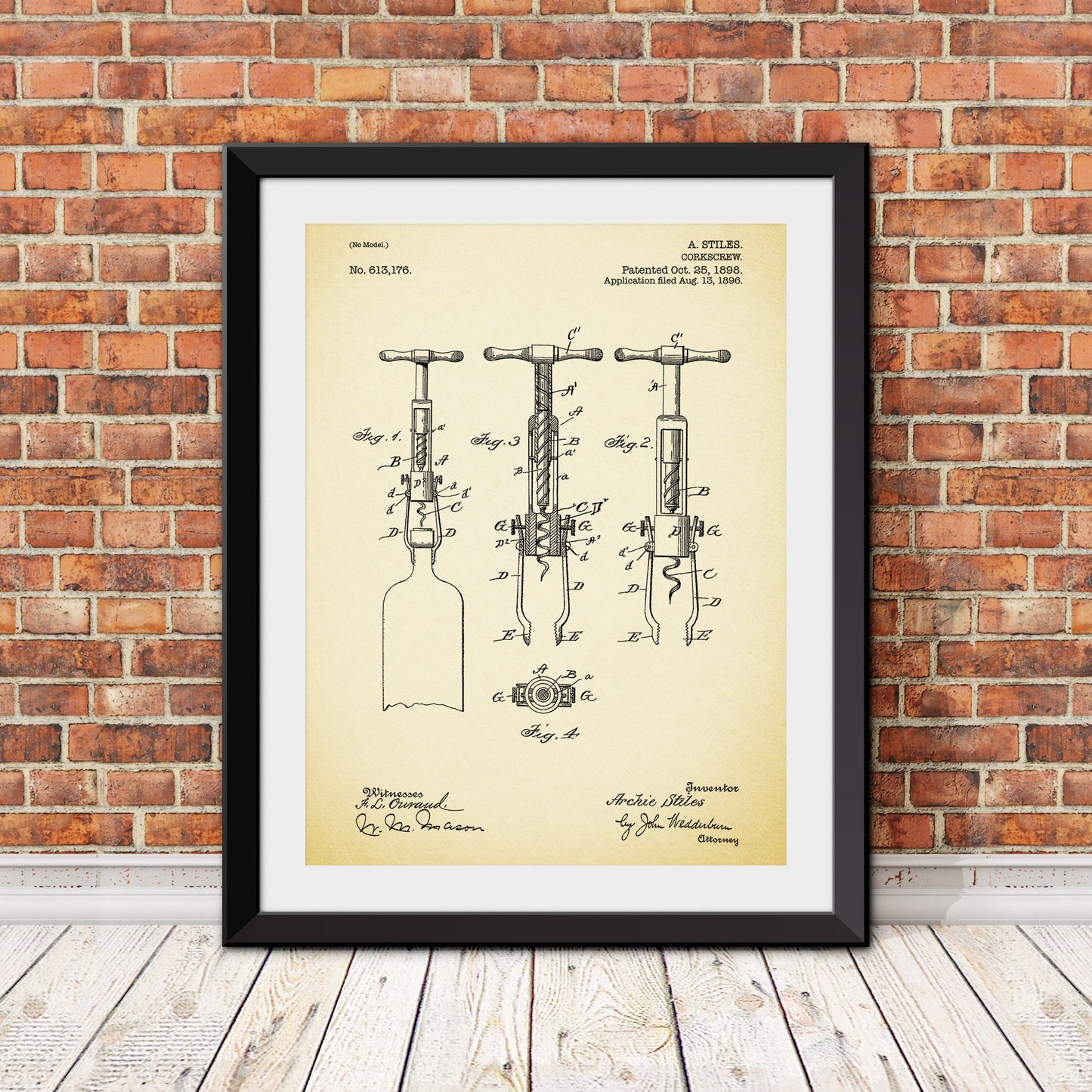 Corkscrew Patent II Patent Print