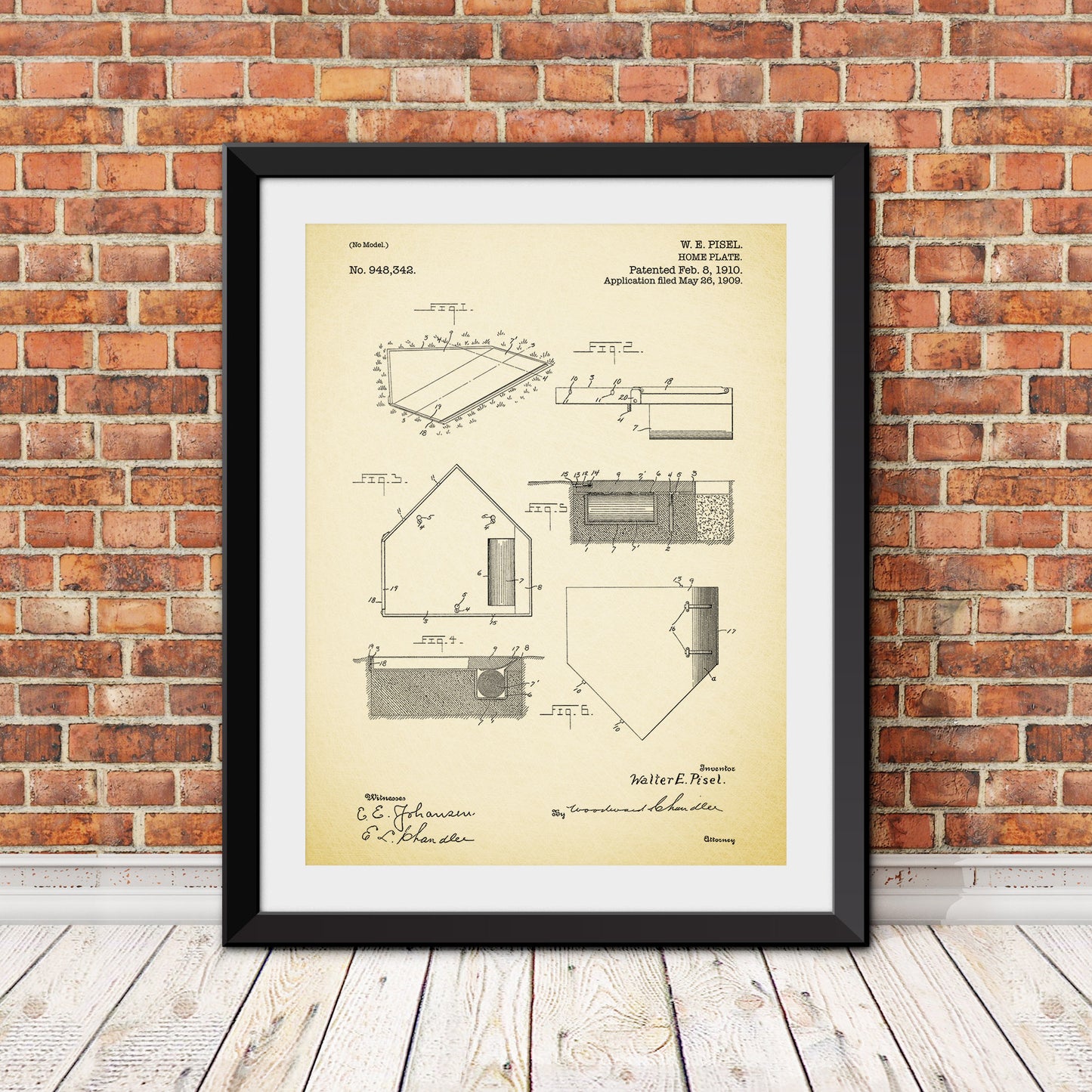 Home Plate Patent Patent Print