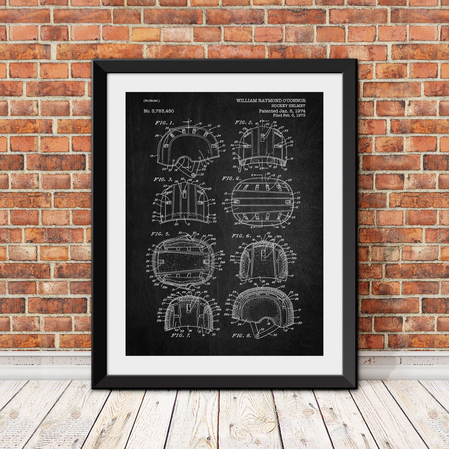 Hockey Helmet Patent Print