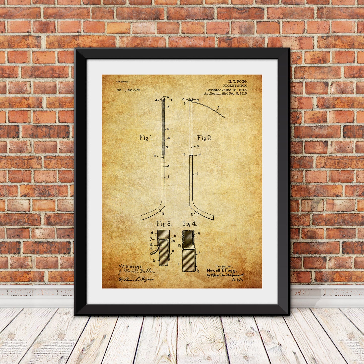 Hockey Stick Patent Print