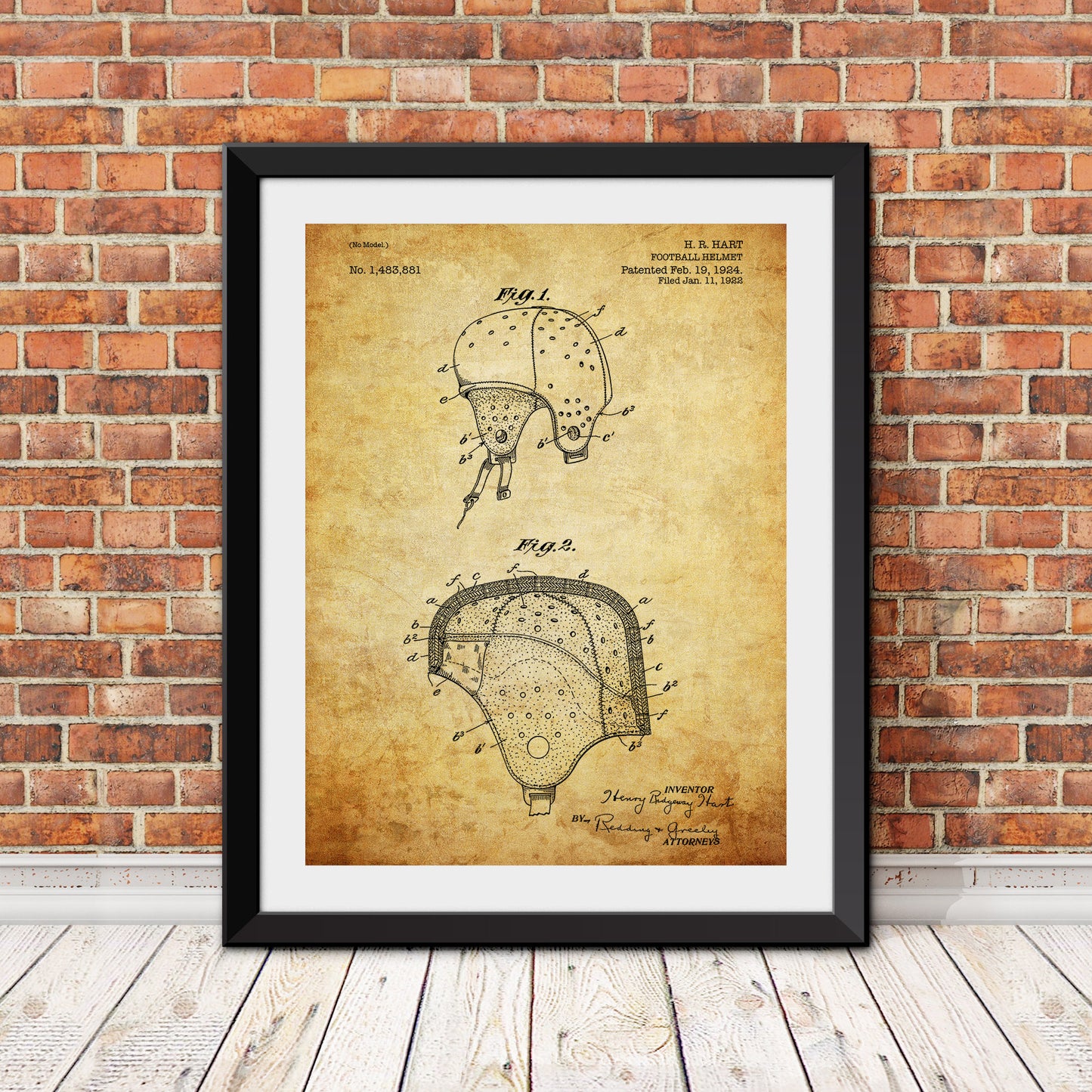 Football Helmet Patent Patent Print