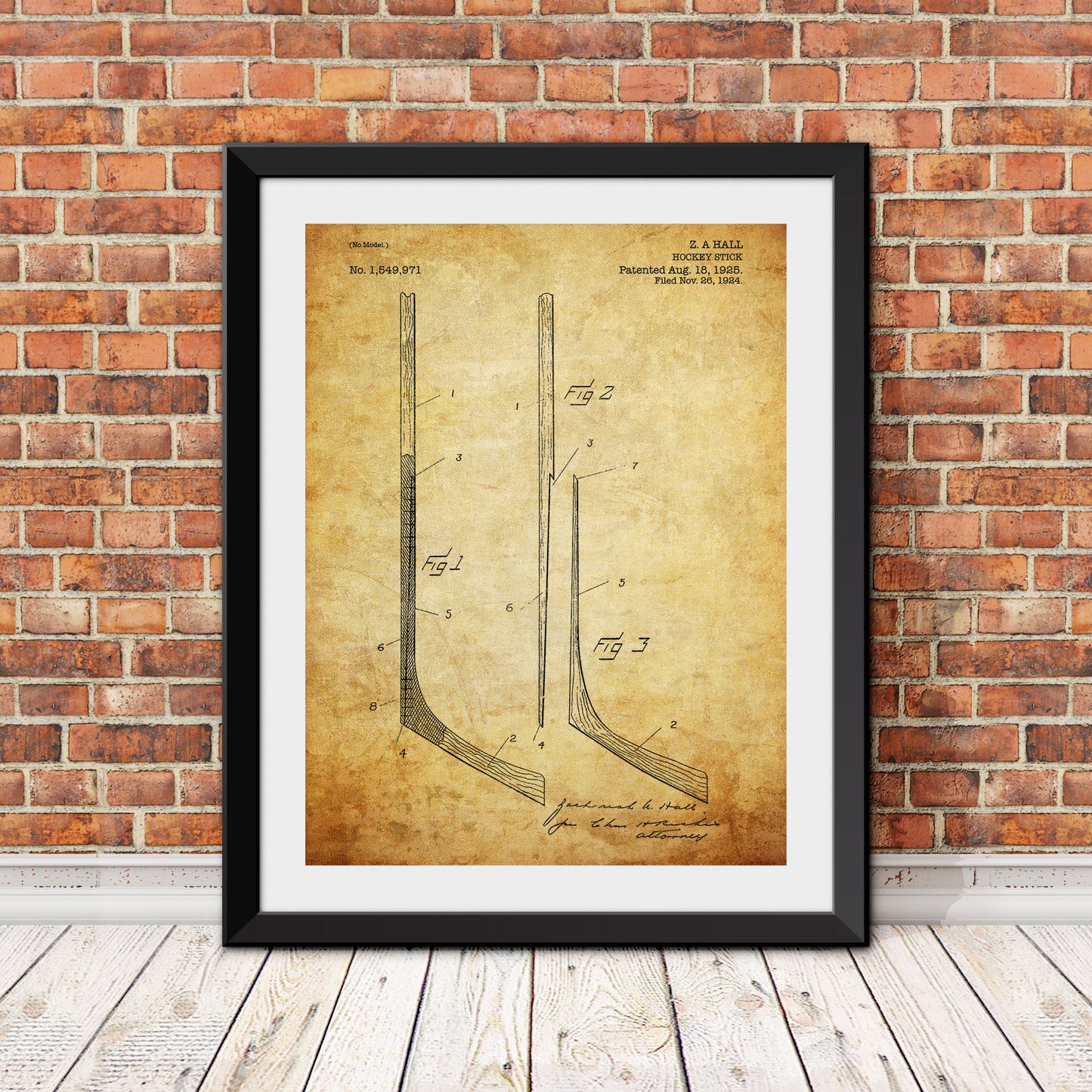 Hockey Stick II Patent Print