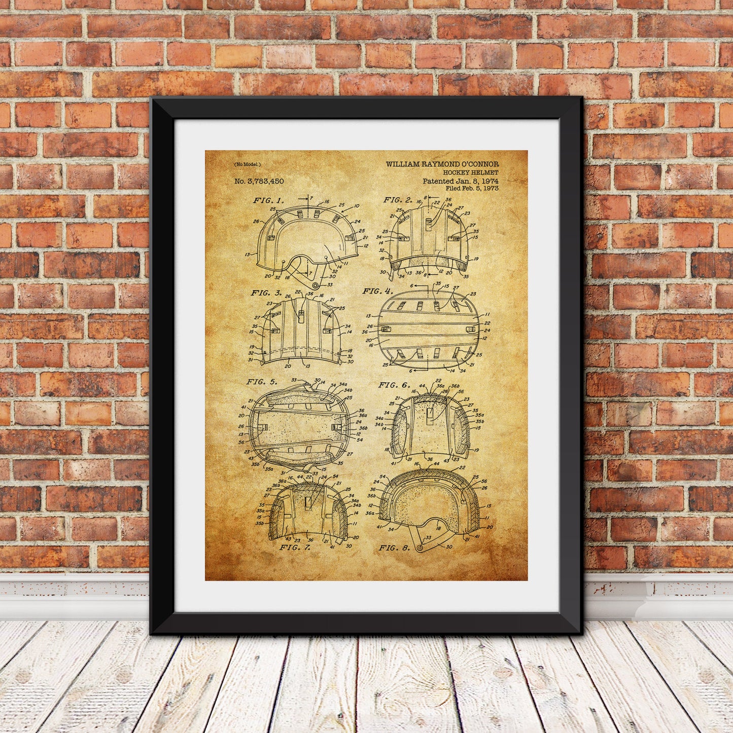 Hockey Helmet Patent Print