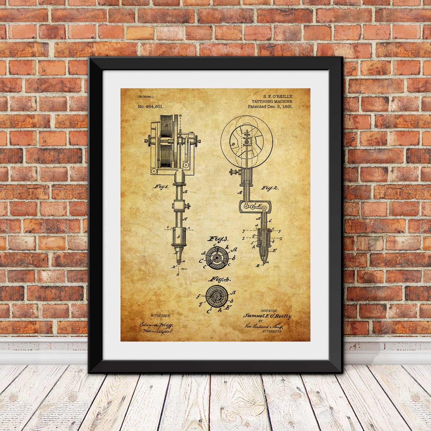 Tattooing Machine Patent Patent Print