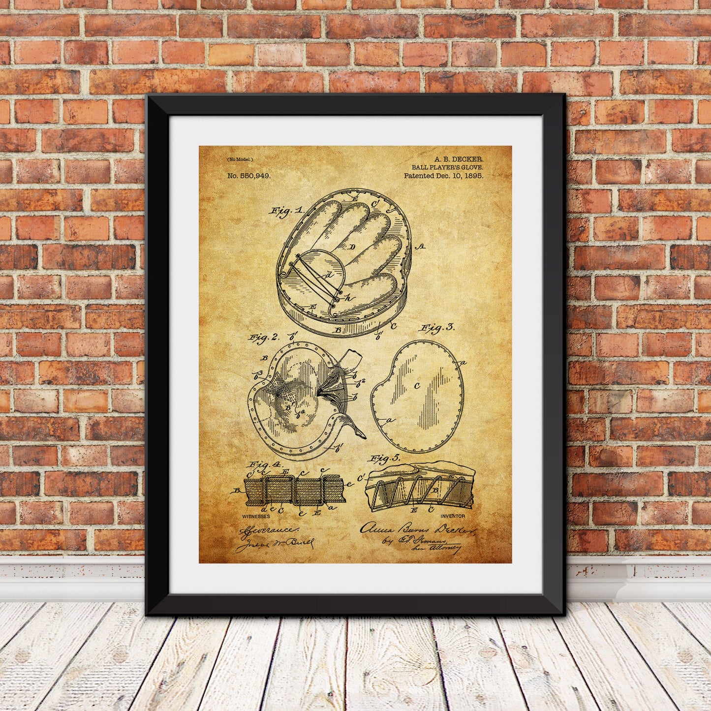 Ball Player Glove Patent Print