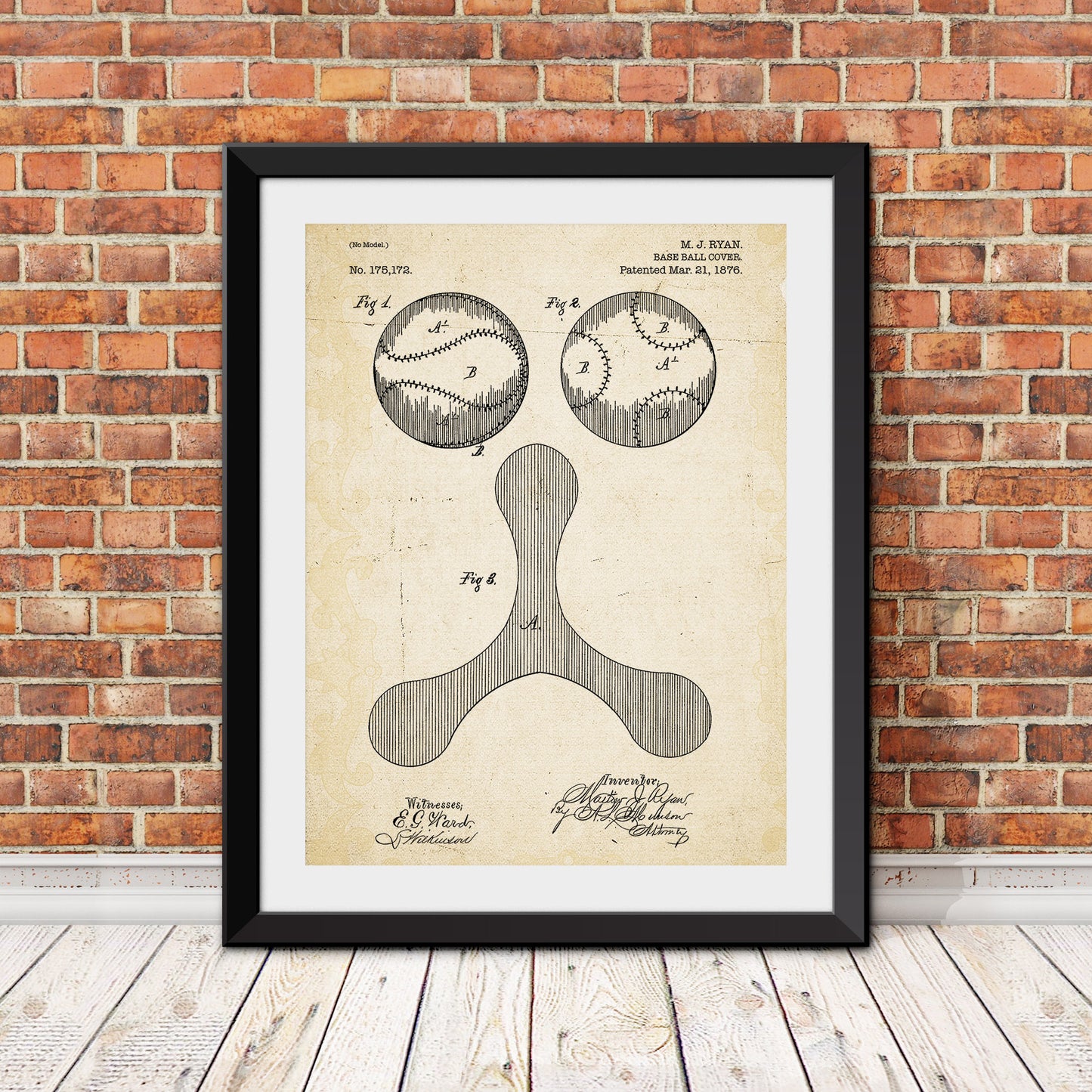 Baseball Stitch Pattern Patent Print