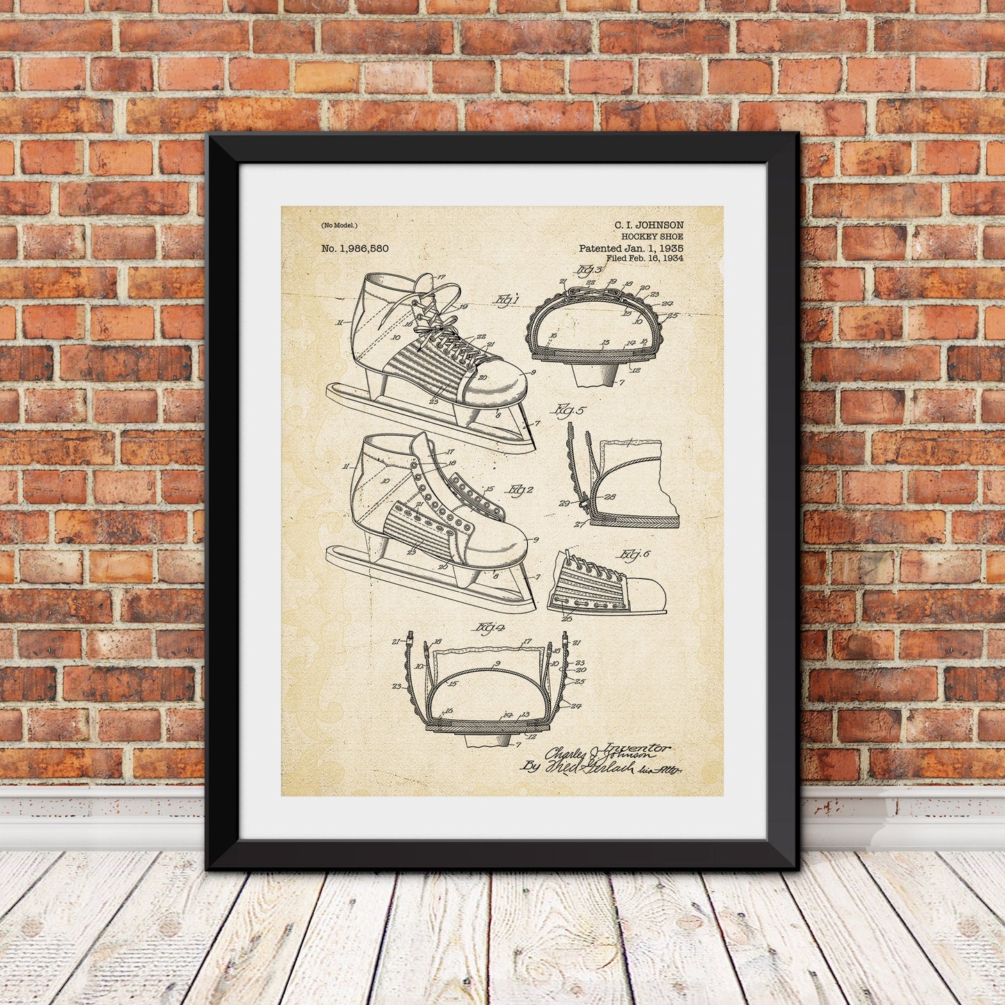 Hockey Skate Patent II Patent Print