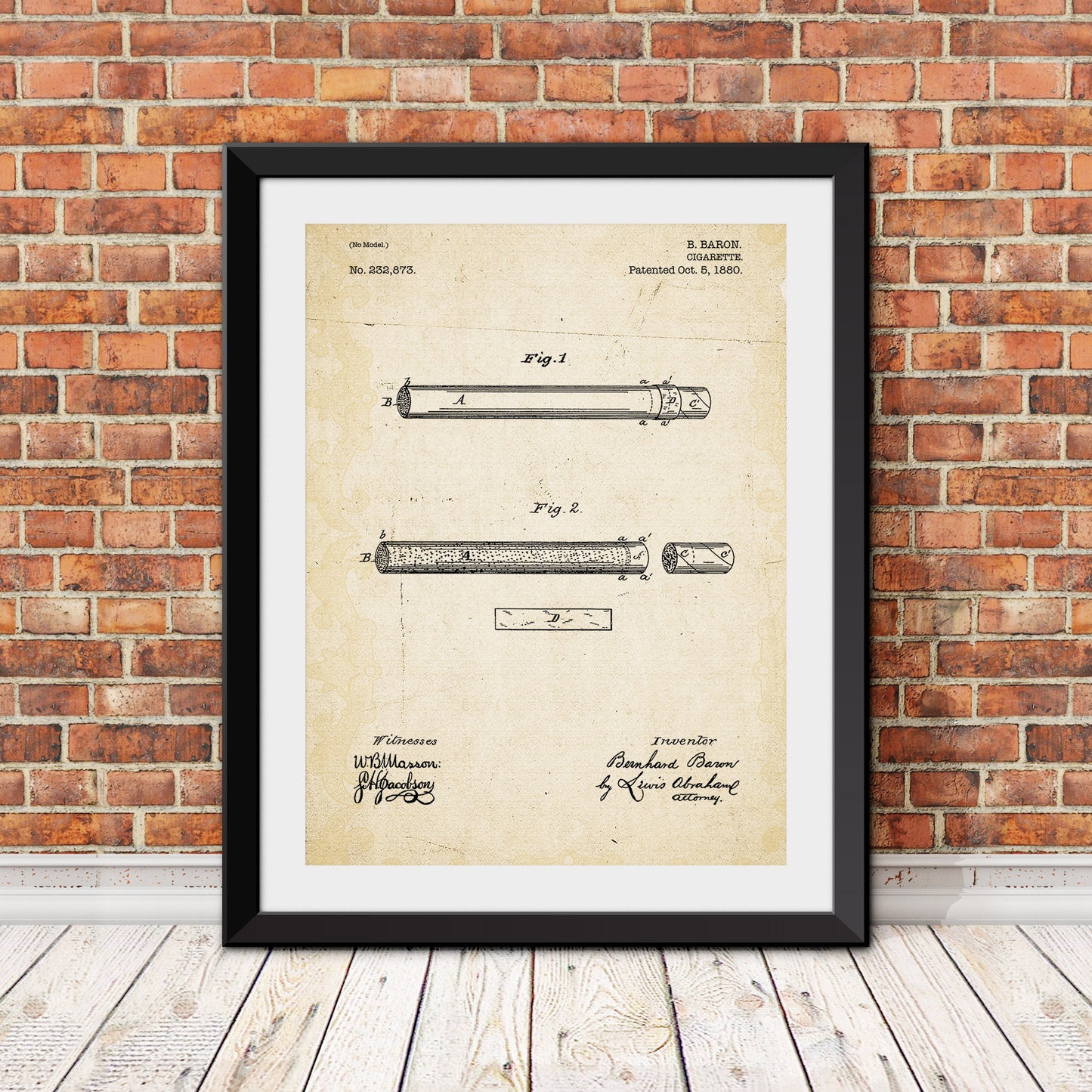 Cigarette Patent II Patent Print