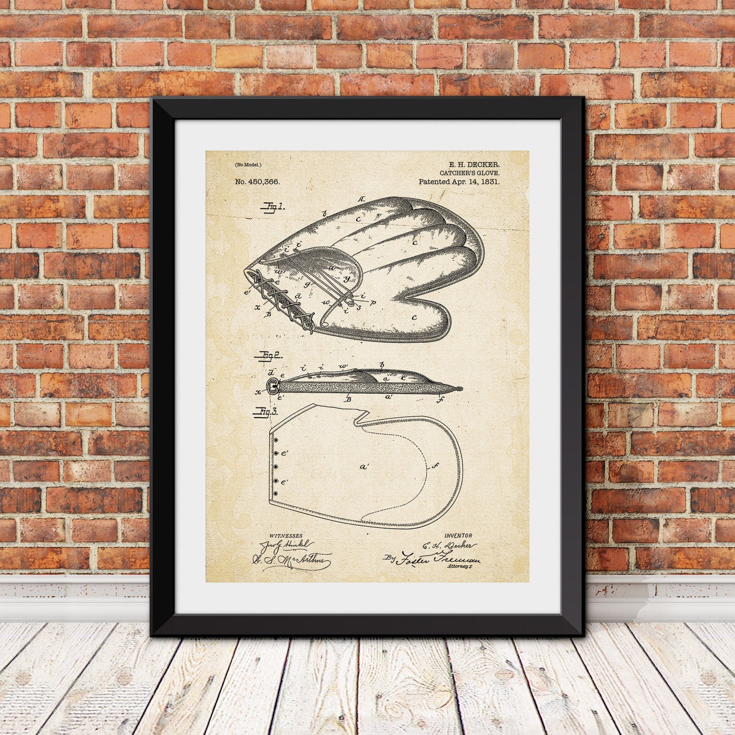 Catchers Glove Patent Print