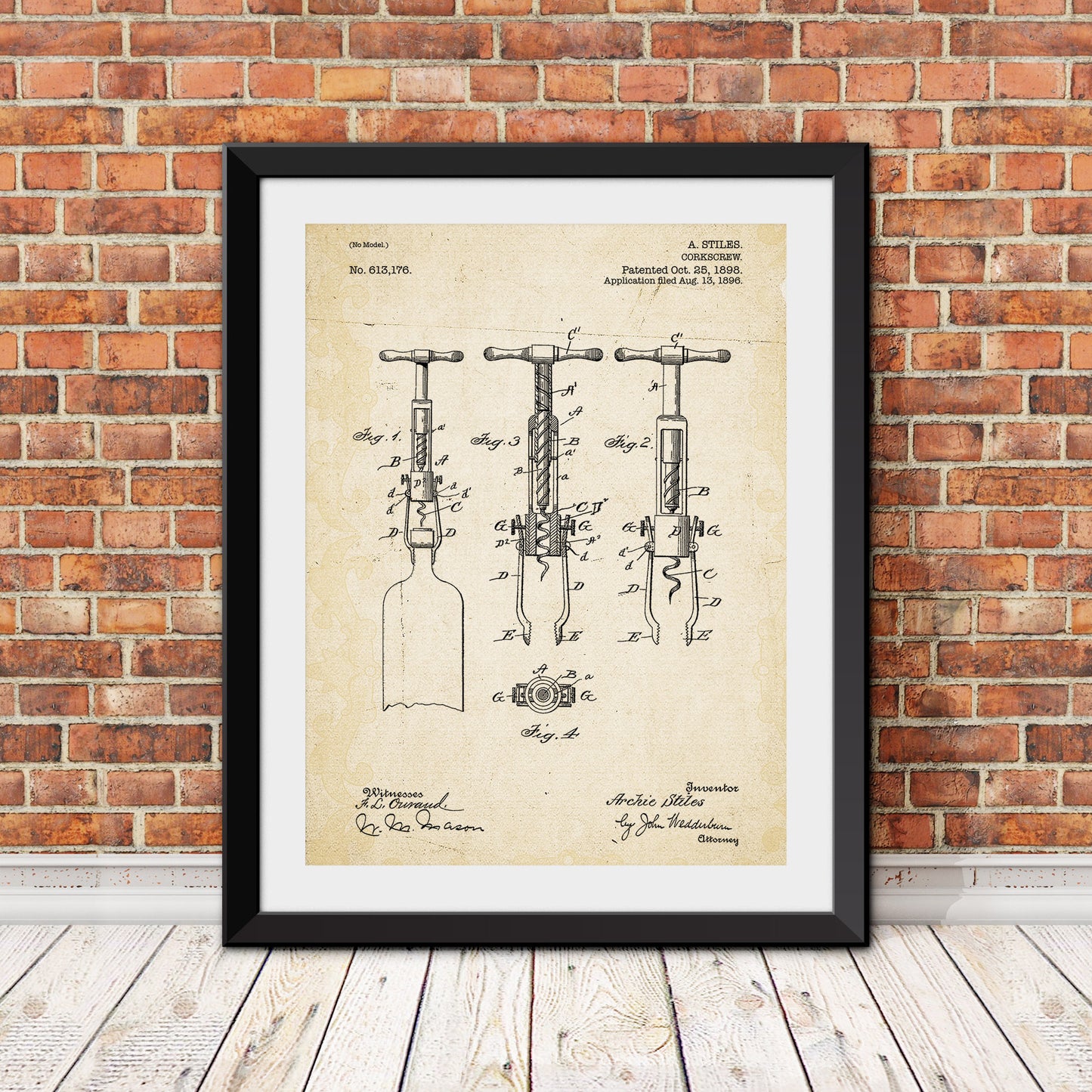 Corkscrew Patent II Patent Print