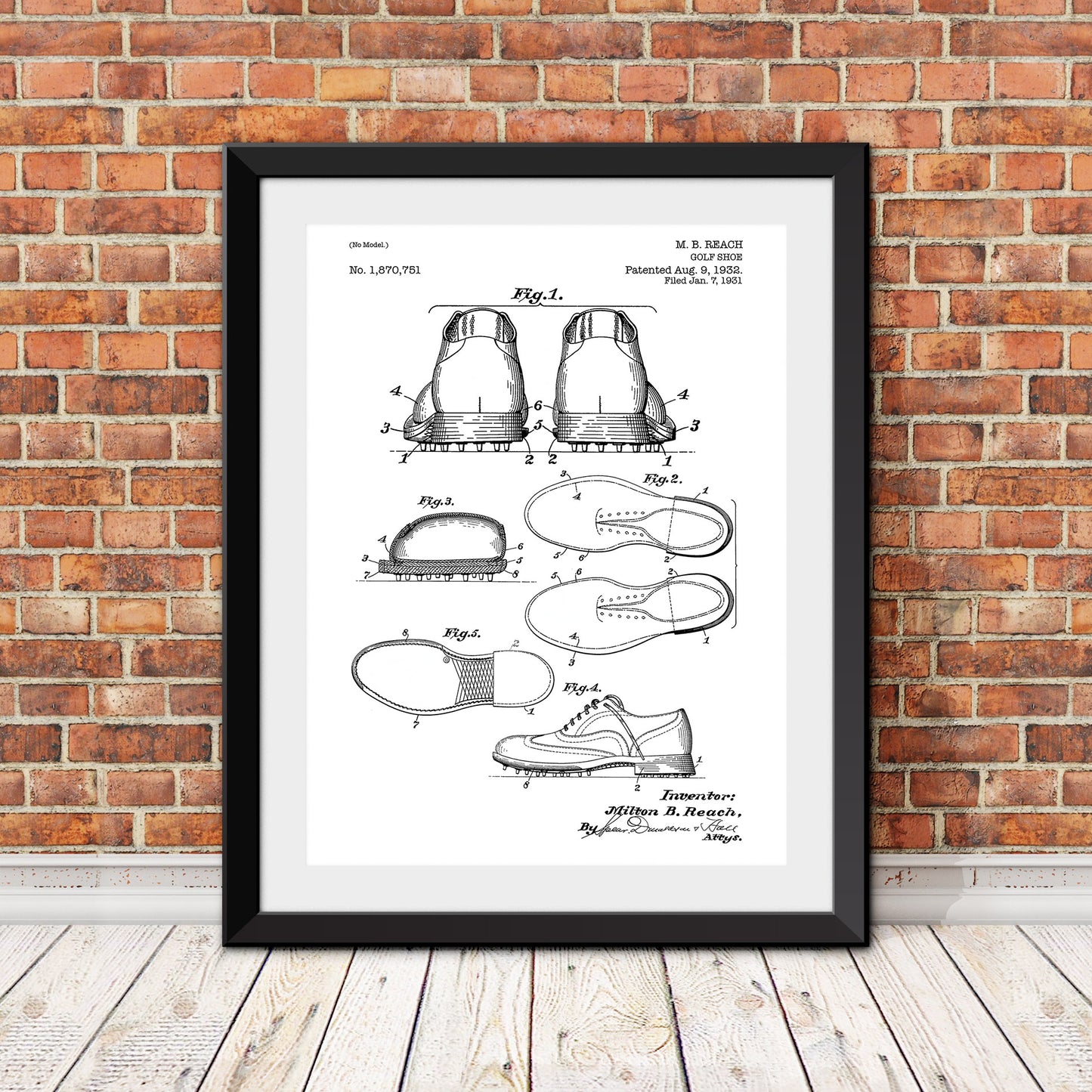 Golf Shoe Patent II Patent Print