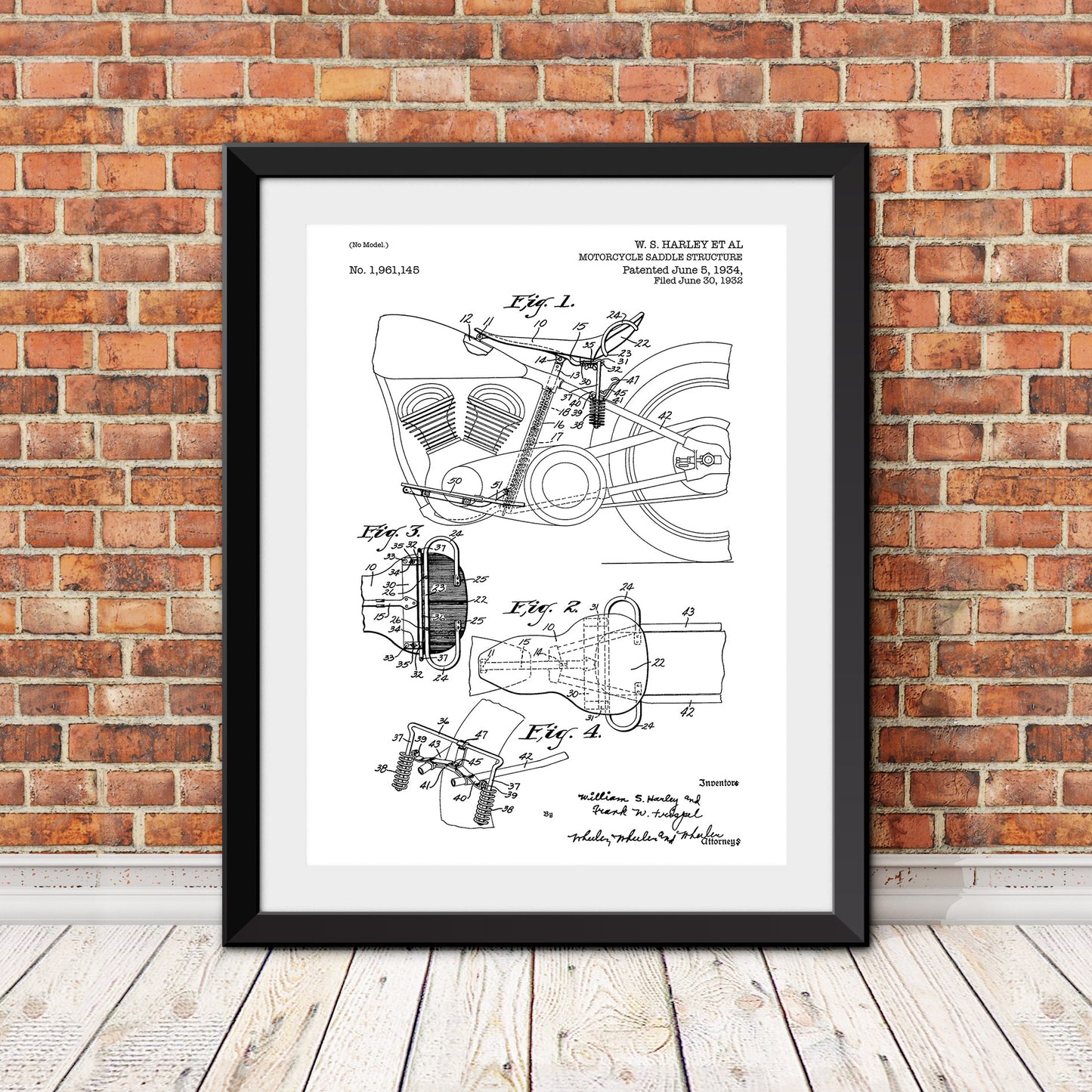 Harley Davidson Saddle Structure Patent Patent Print