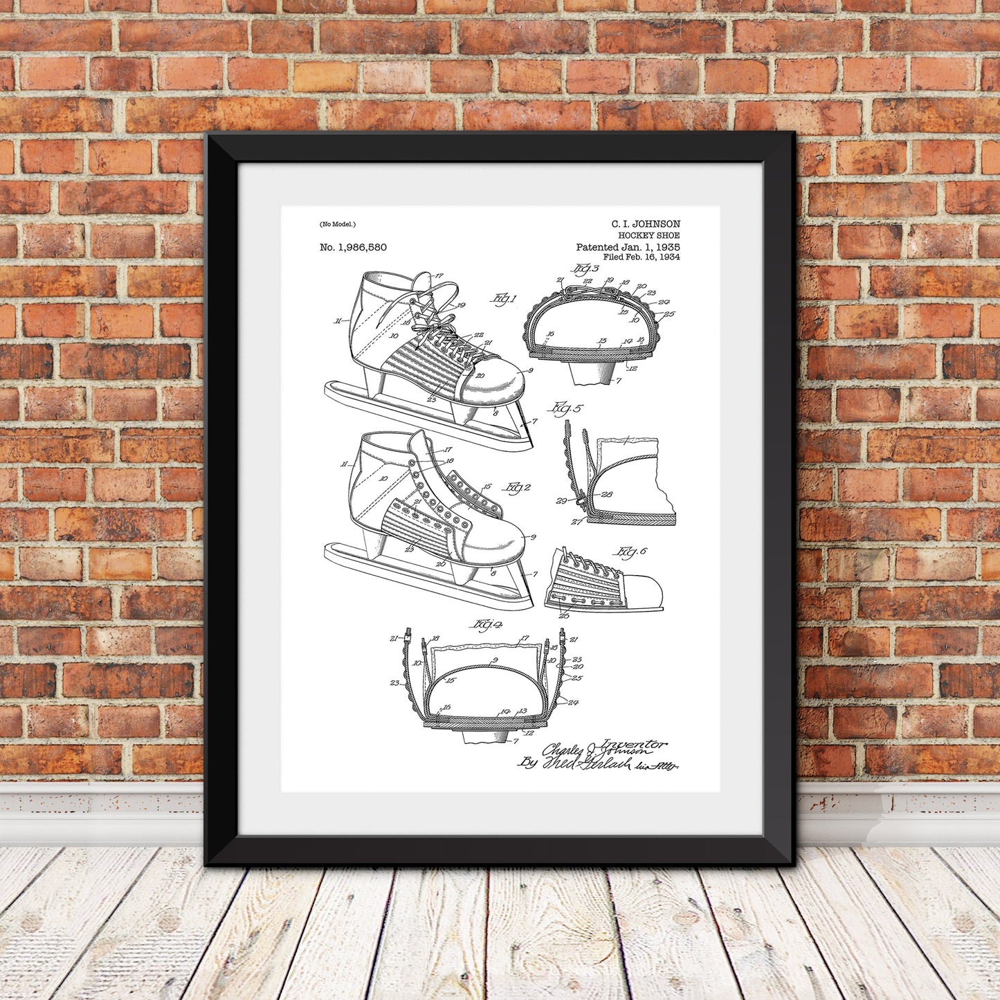 Hockey Skate Patent II Patent Print