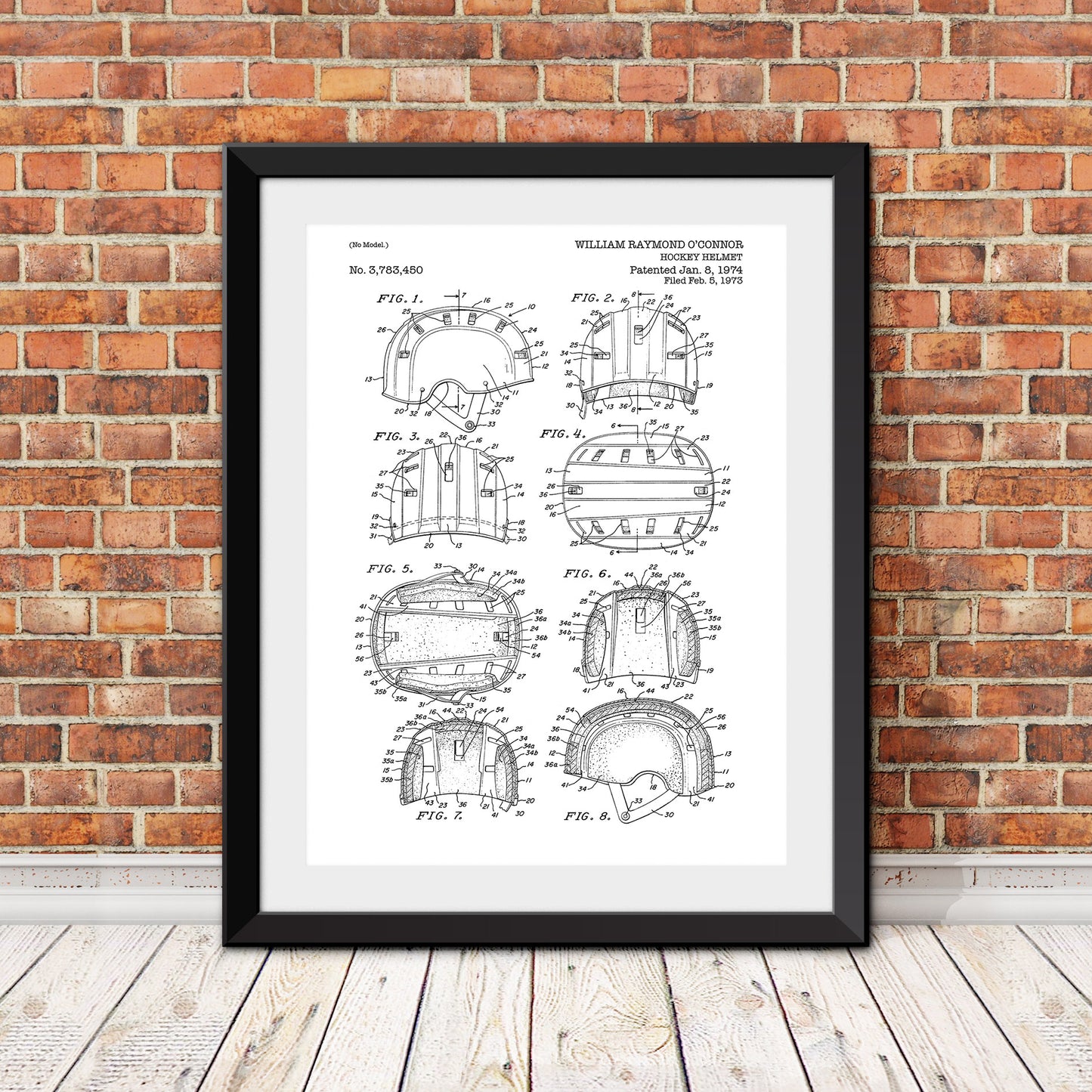 Hockey Helmet Patent Print