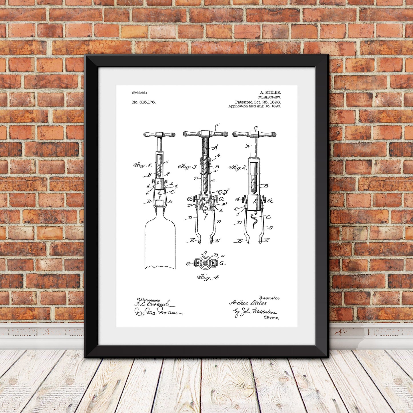 Corkscrew Patent II Patent Print