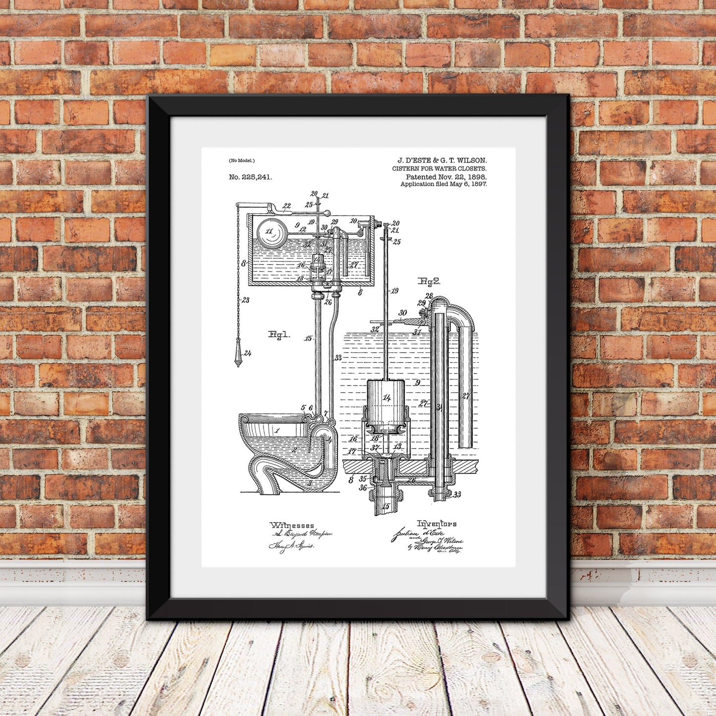 Toilet Patent II Patent Print