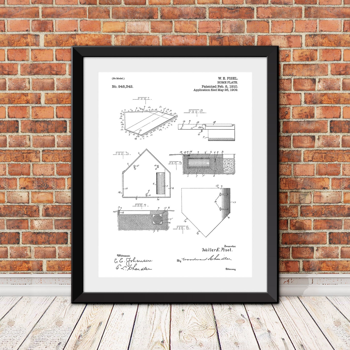 Home Plate Patent Patent Print