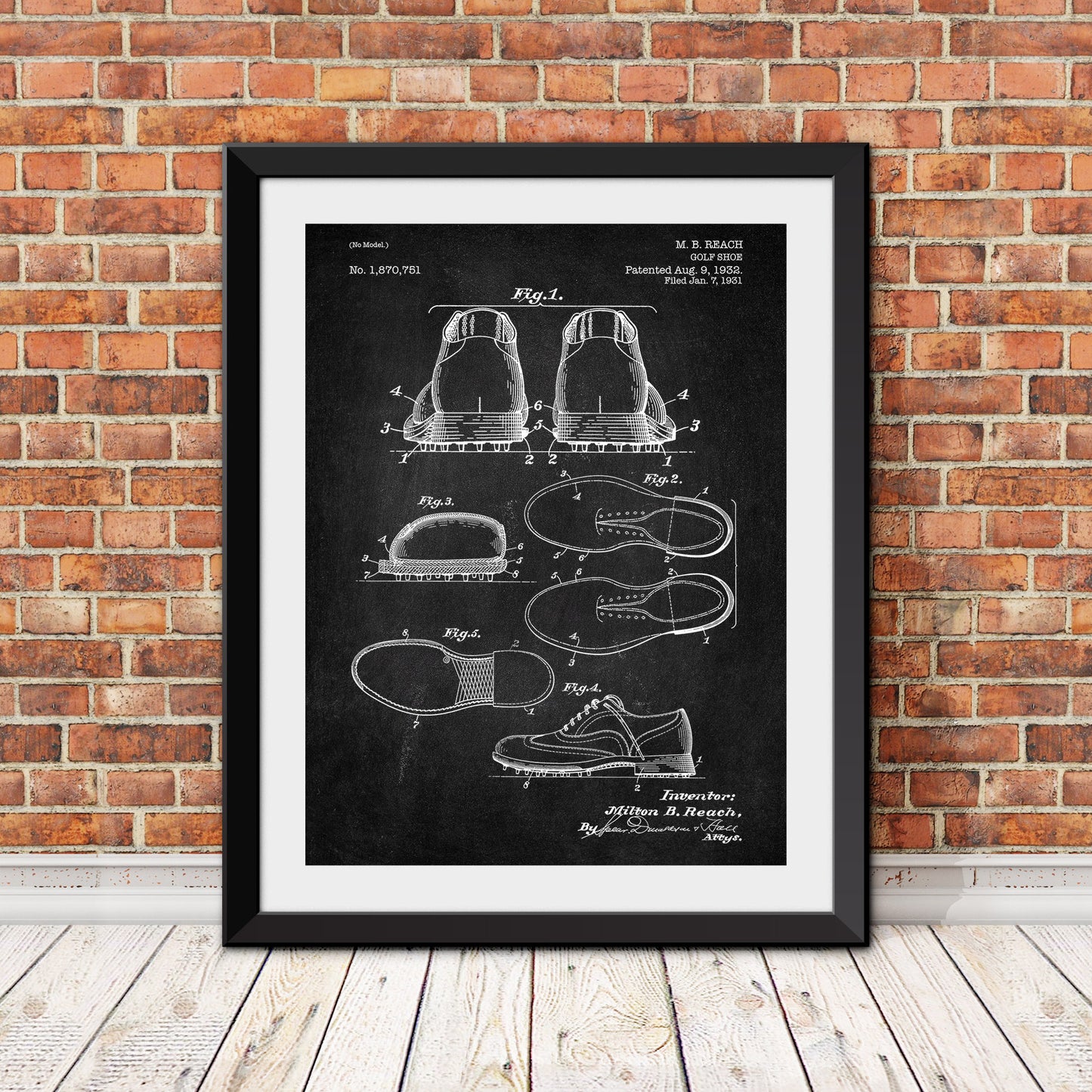 Golf Shoe Patent II Patent Print