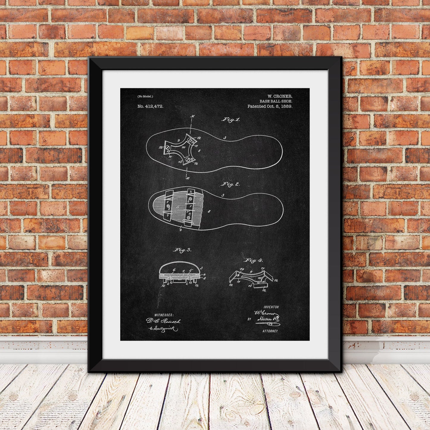 Baseball Shoe Patent Print