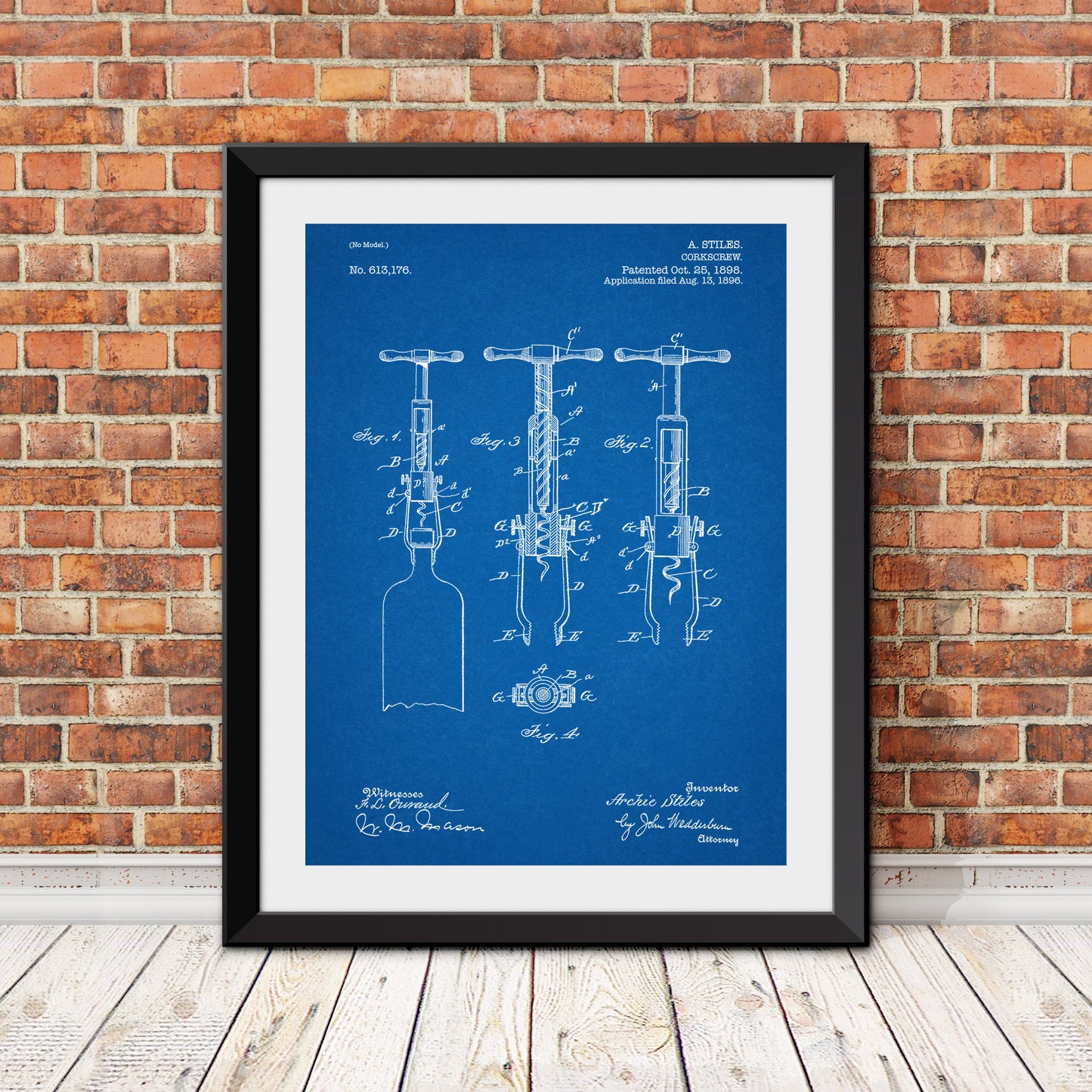 Corkscrew Patent II Patent Print