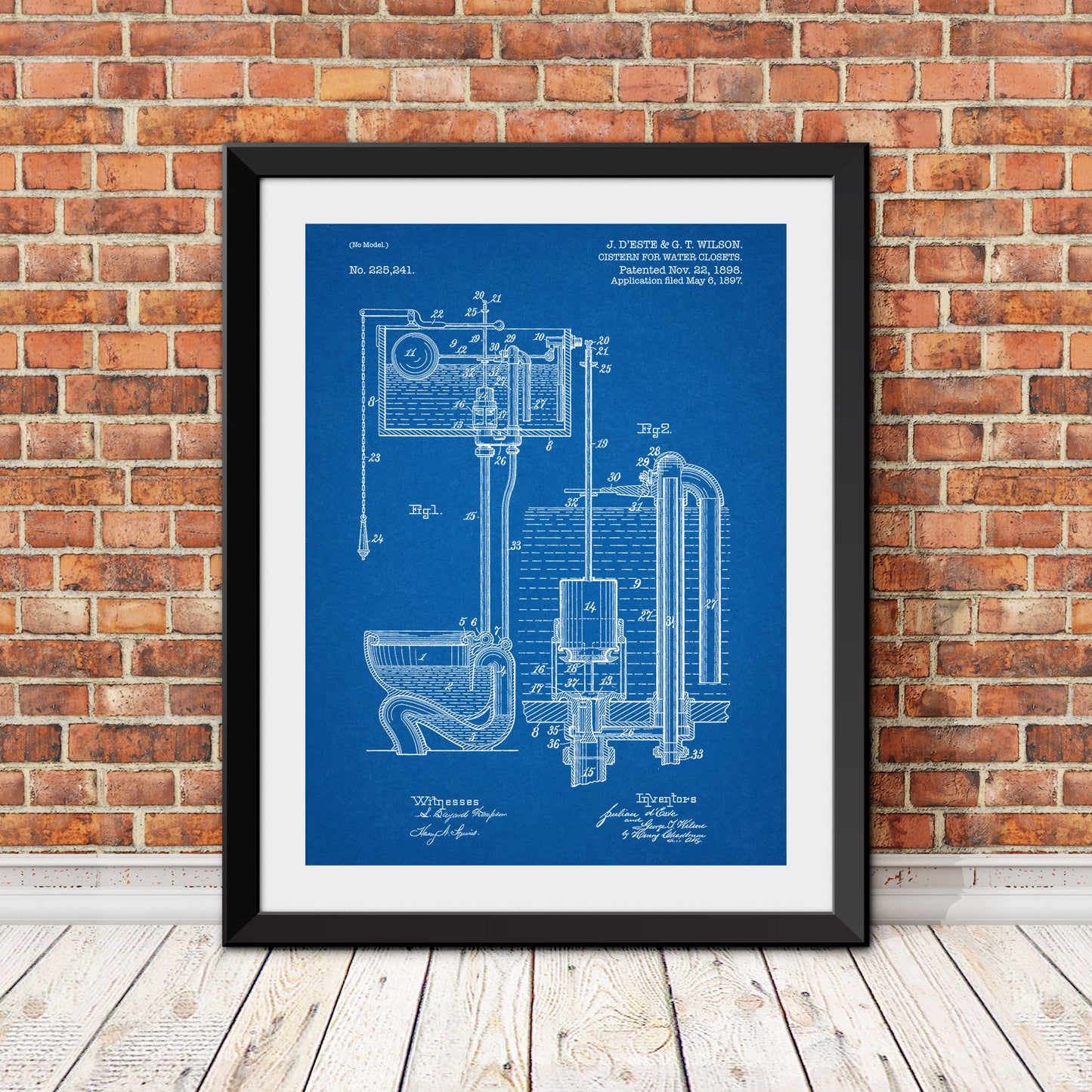 Toilet Patent II Patent Print