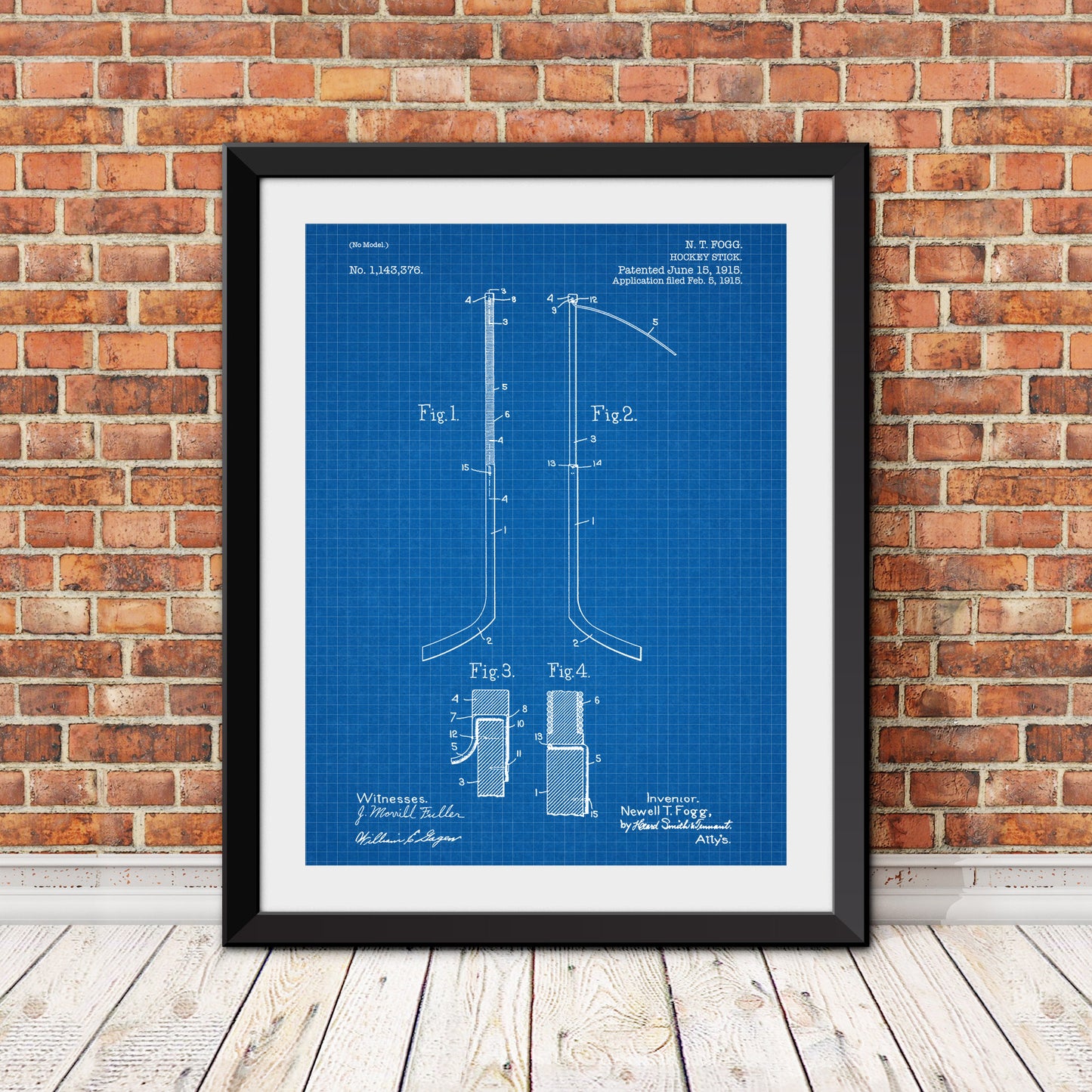 Hockey Stick Patent Print