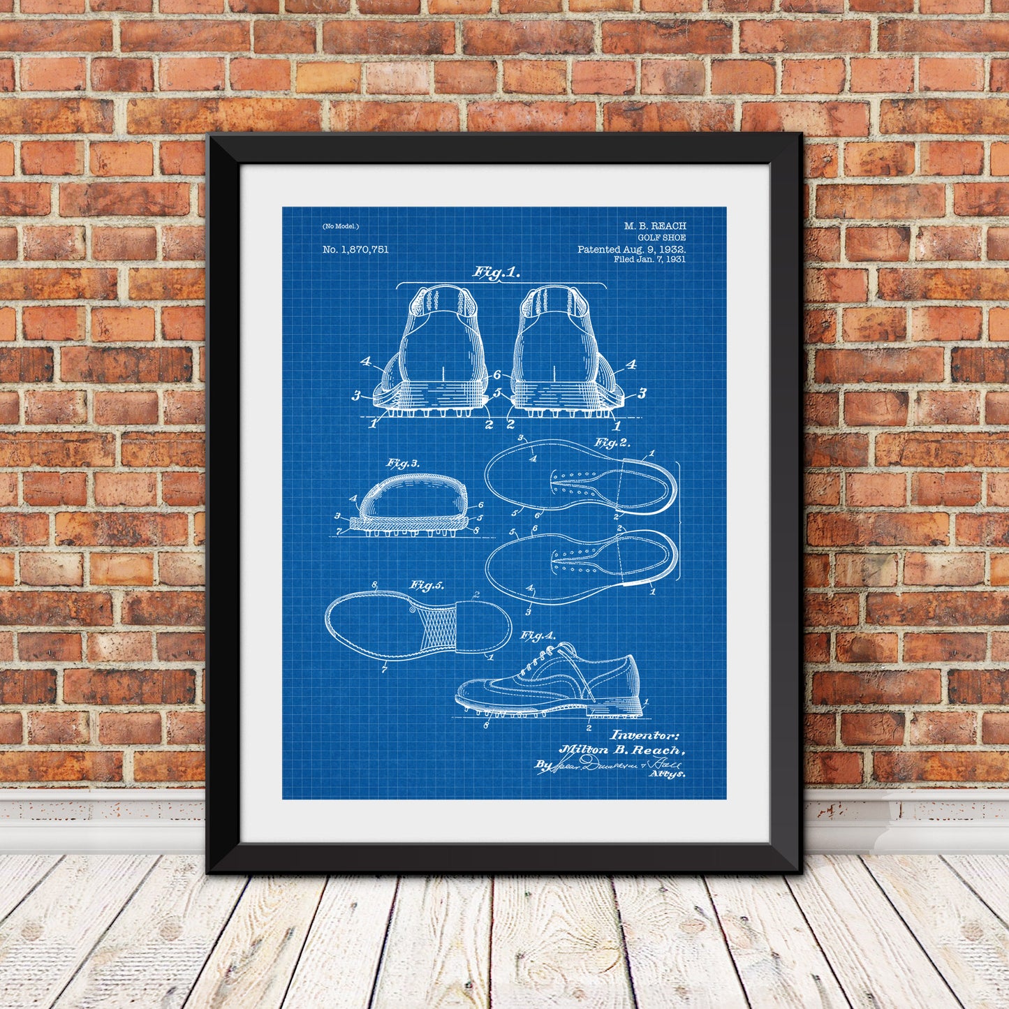 Golf Shoe Patent II Patent Print