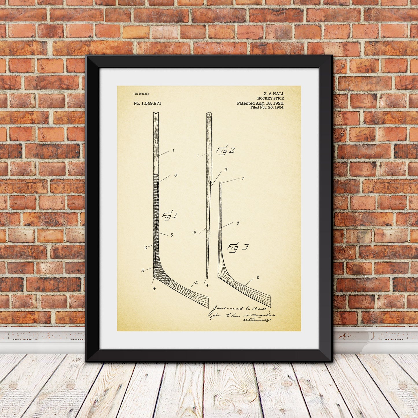 Hockey Stick II Patent Print