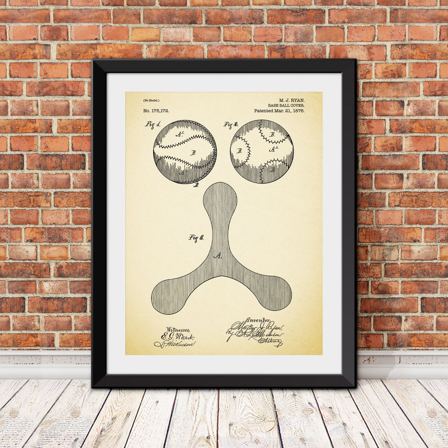 Baseball Stitch Pattern Patent Print