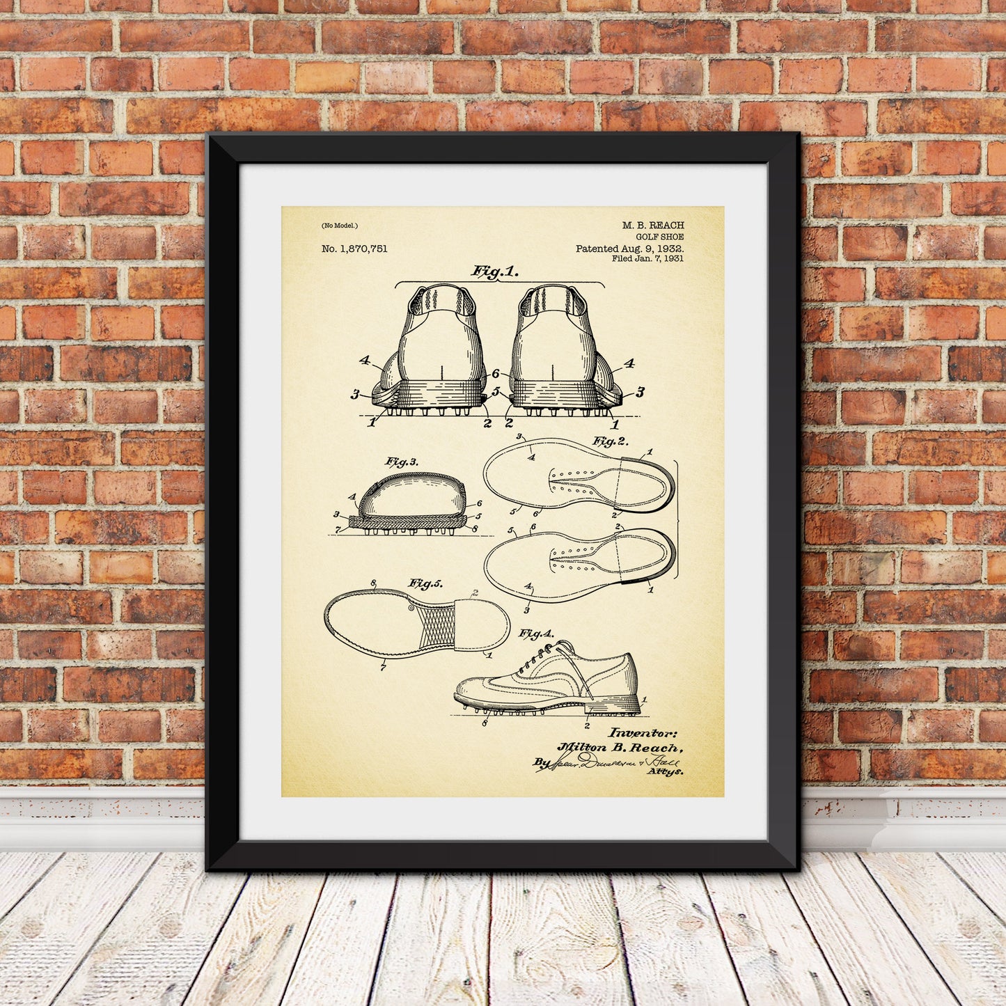 Golf Shoe Patent II Patent Print