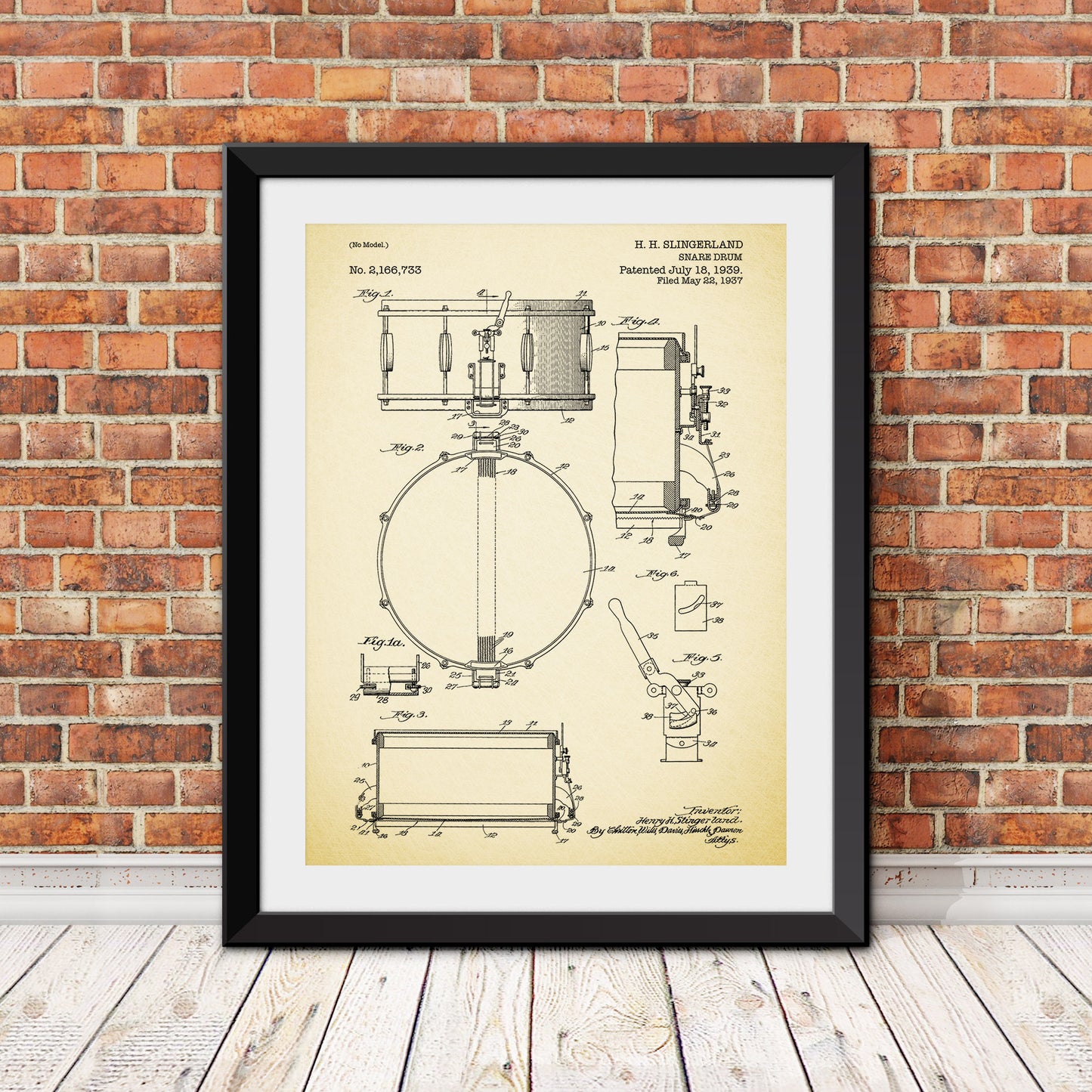 Snare Drum Patent Patent Print