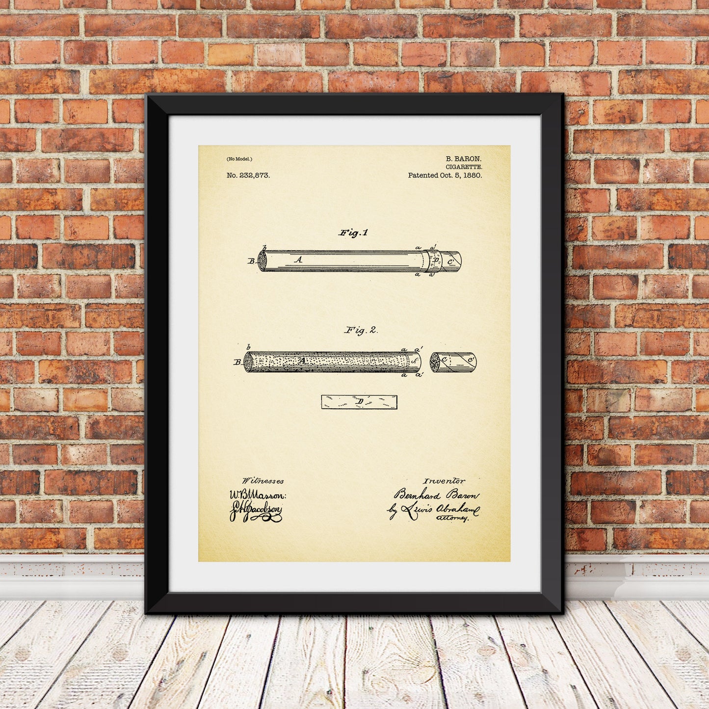 Cigarette Patent II Patent Print