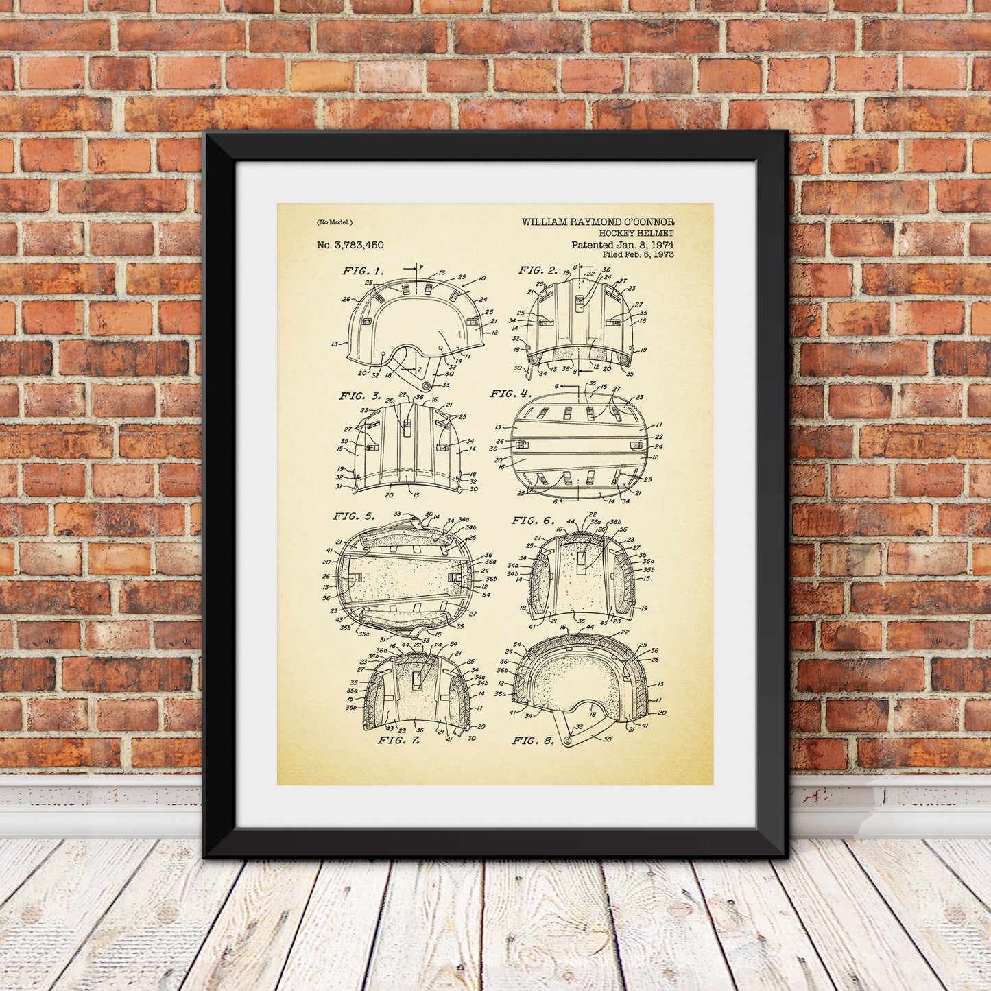 Hockey Helmet Patent Print